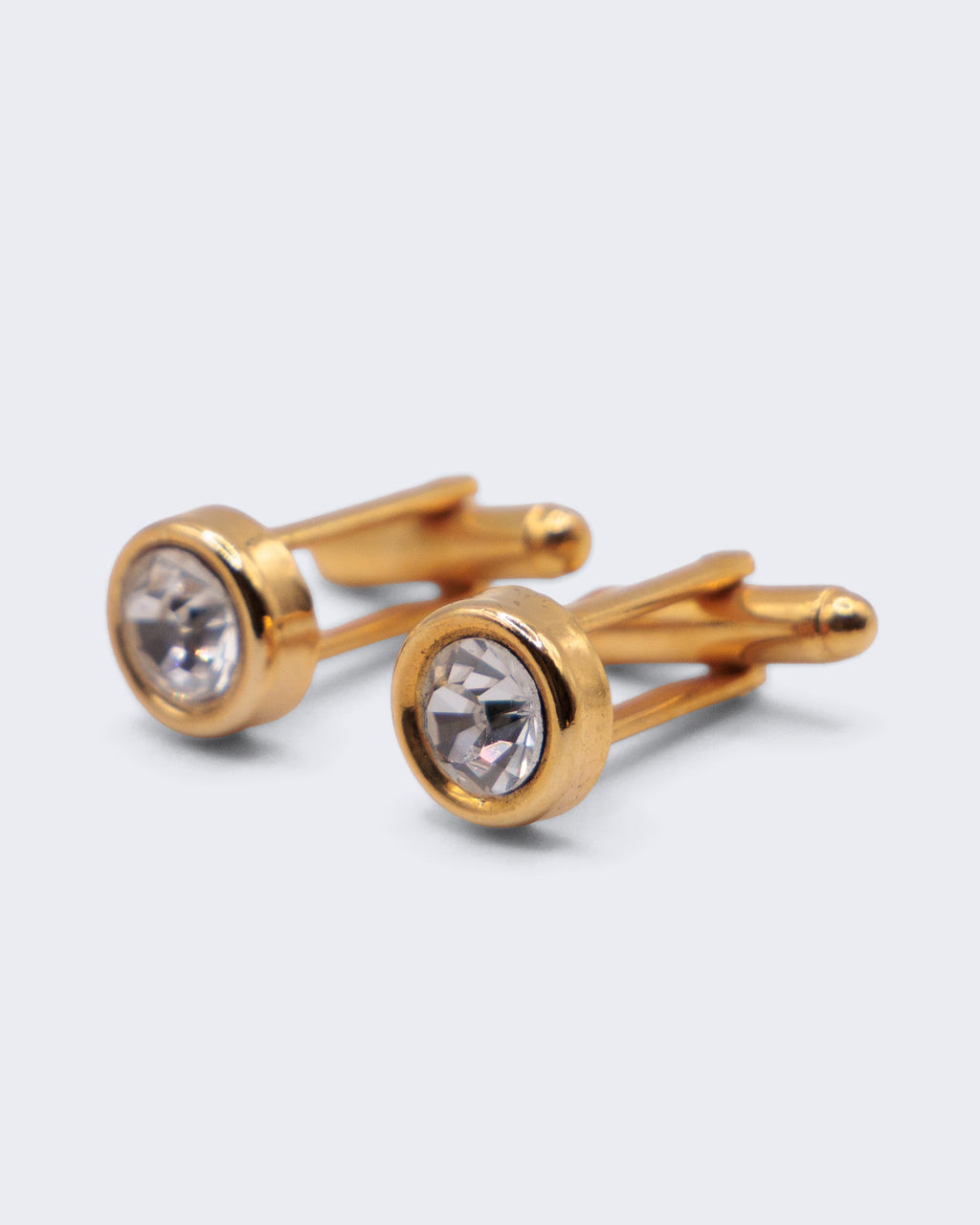 Gemelli eleganti dorati con cristallo brillante stile diamante – cufflinks uomo cerimonia