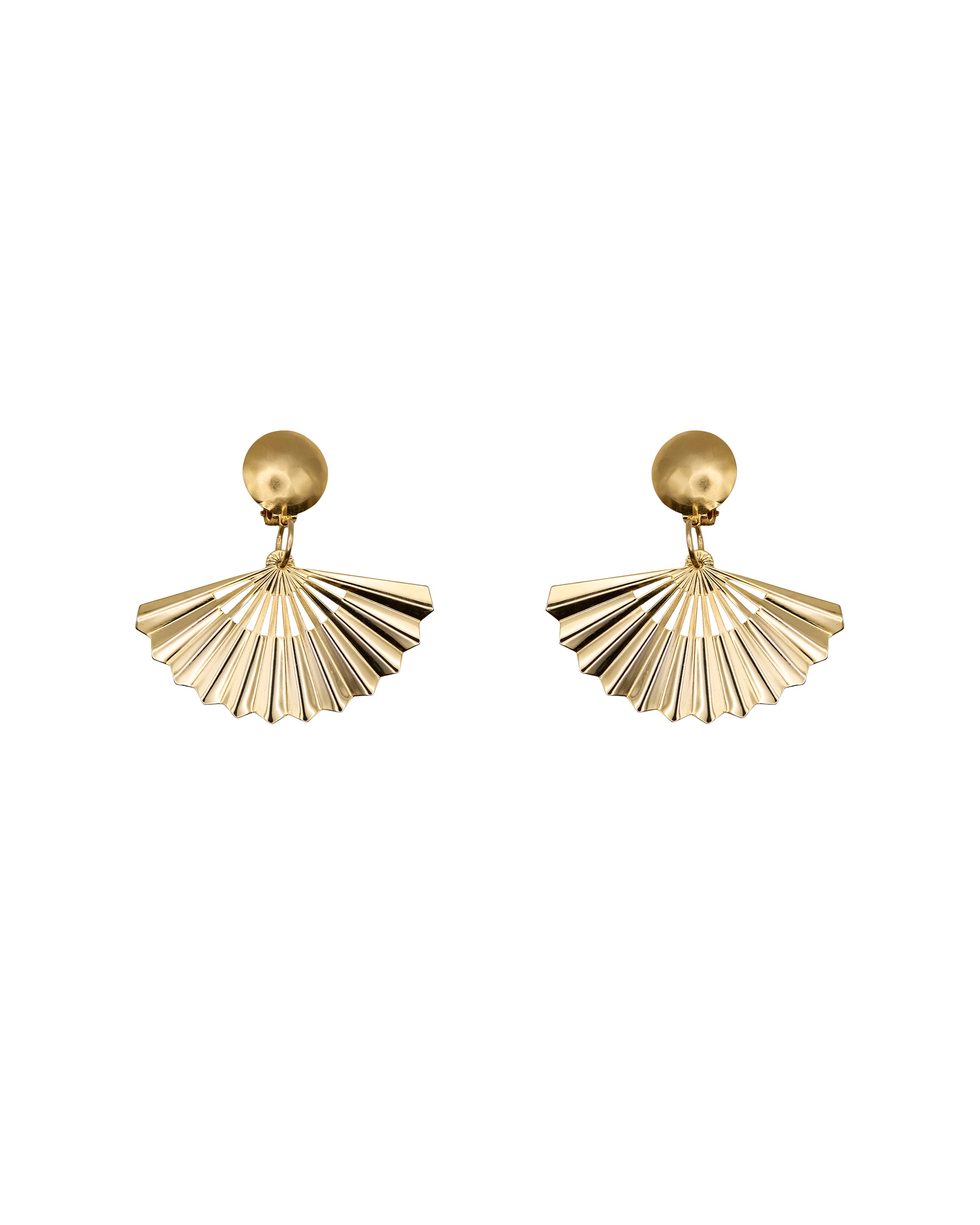 Boucles d'oreilles éventail tridimensionnelles