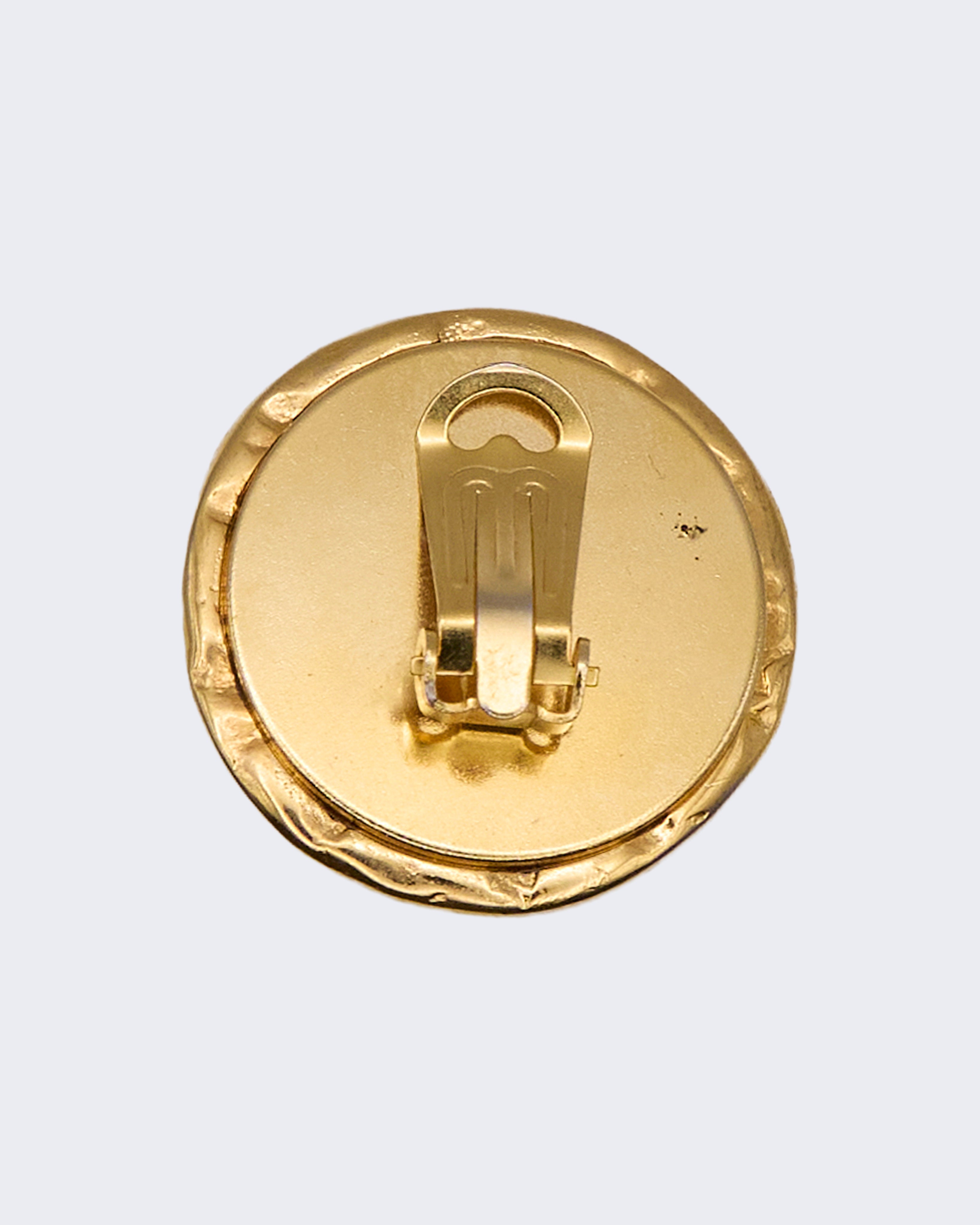 Orecchini Vintage Dorati con Cabochon Ambra – Stile Anni 70