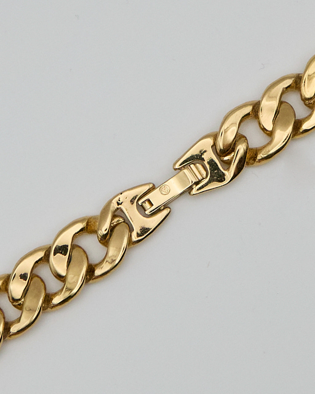 Collana vintage anni ’70 con smeraldo e diamanti, catena groumette spessa – Gioiello statement