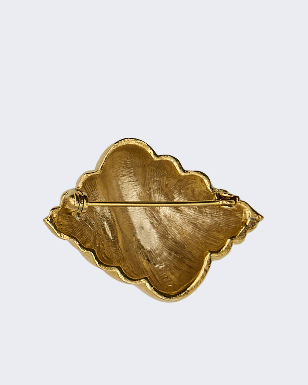 Spilla Vintage a Conchiglia a Spirale “Croissant” Placcata Oro