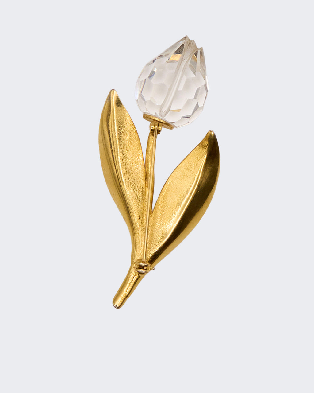 Vintage Swarovski Crystal Tulip Brooch – Gold Plated