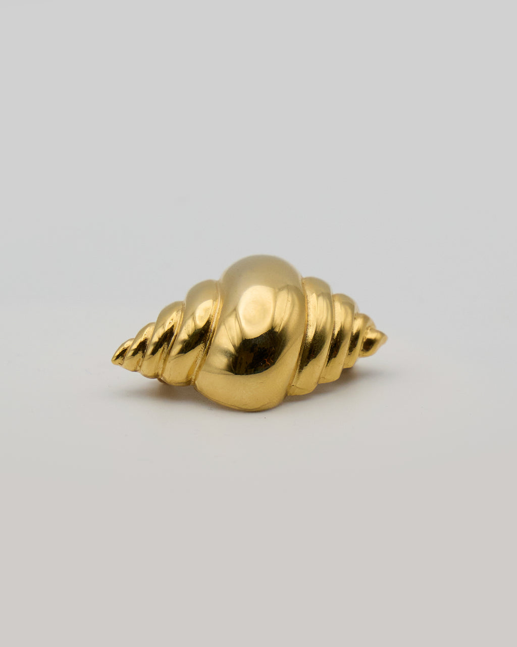 Spilla Vintage a Conchiglia a Spirale “Croissant” Placcata Oro