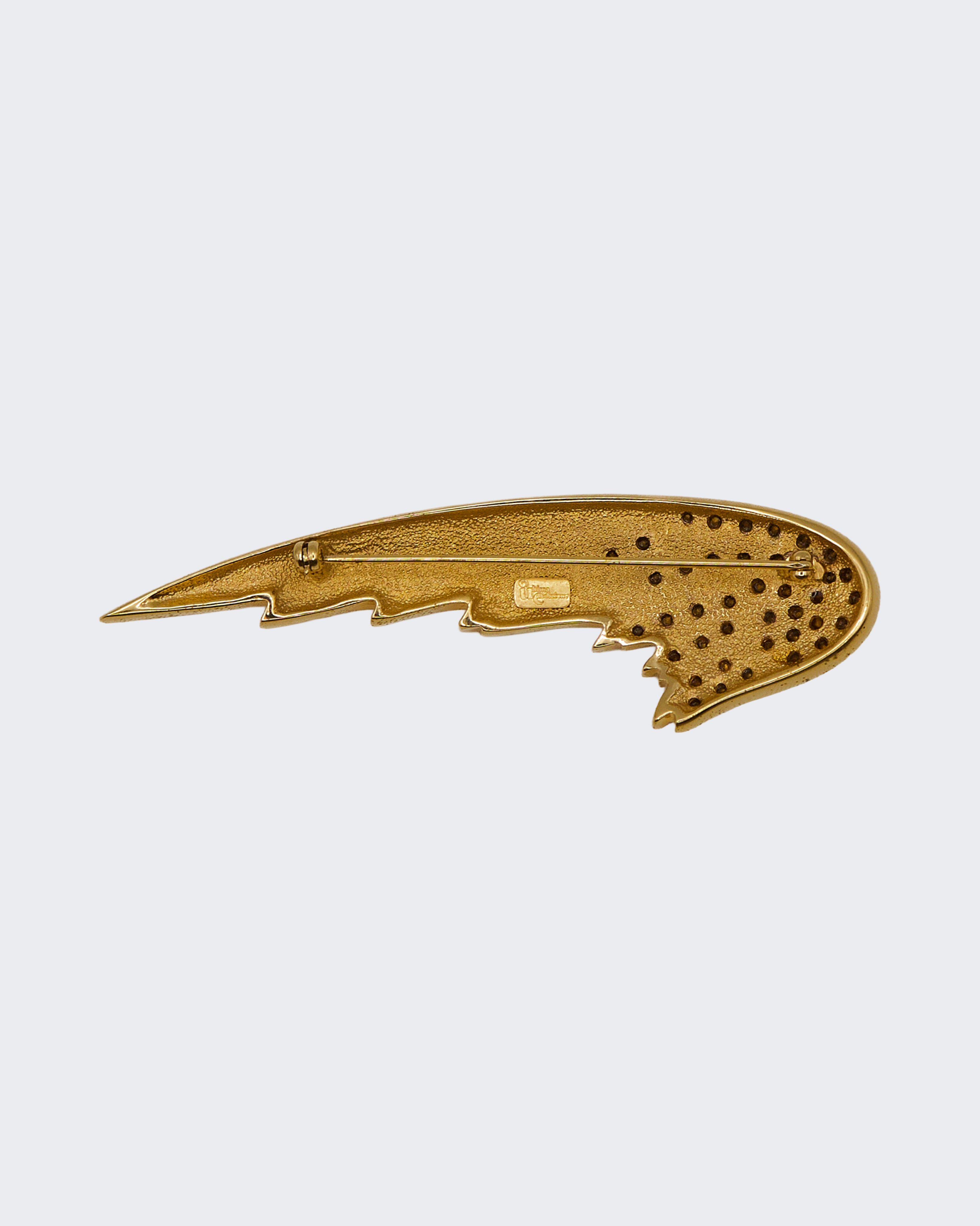 Spilla Vintage Firmata Ultima Edizione – Ala Artiglio Dorata con Strass | Anni ’80