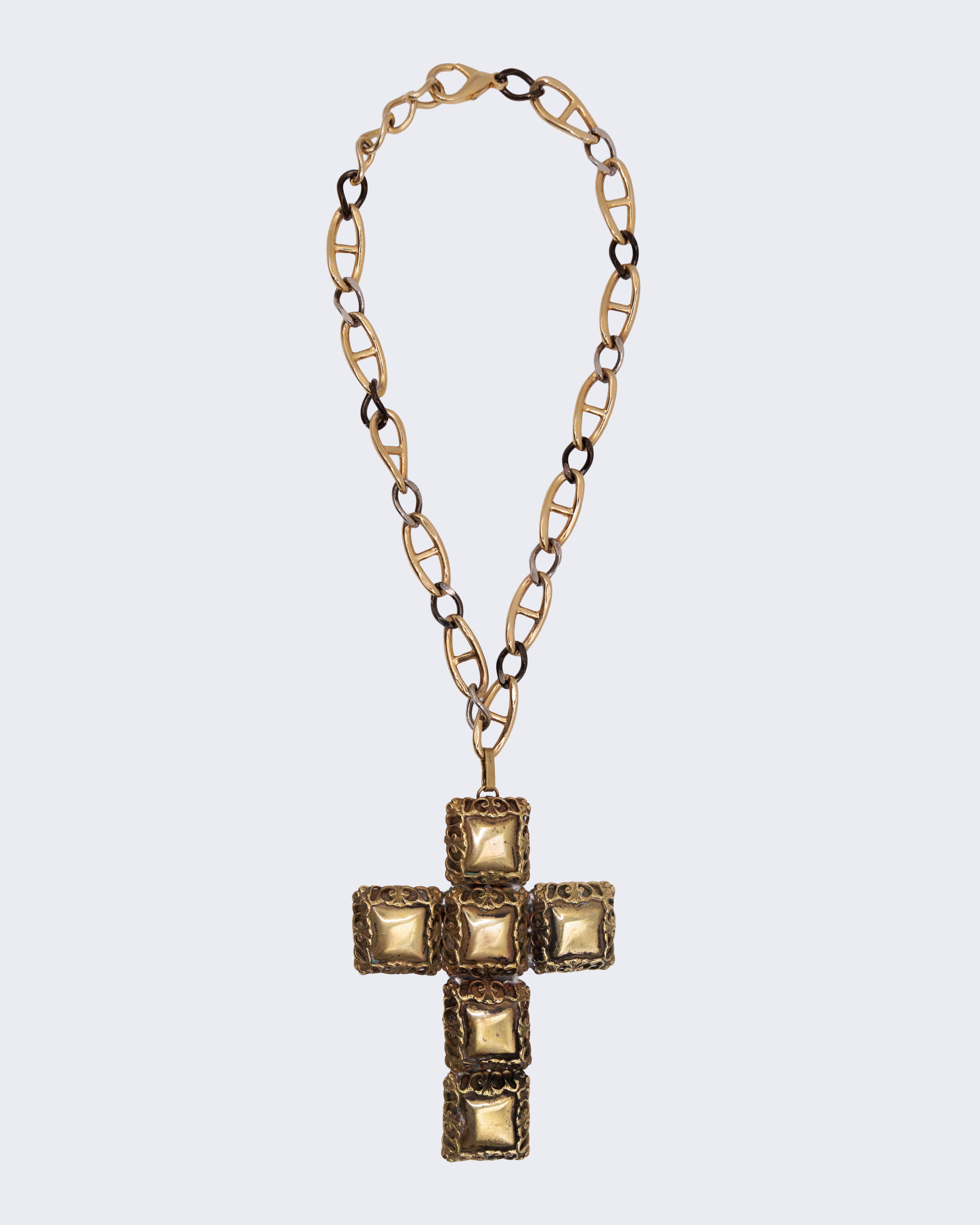 Collana Vintage con Croce Dorata – Girocollo con Pendente Croce Stile Classico
