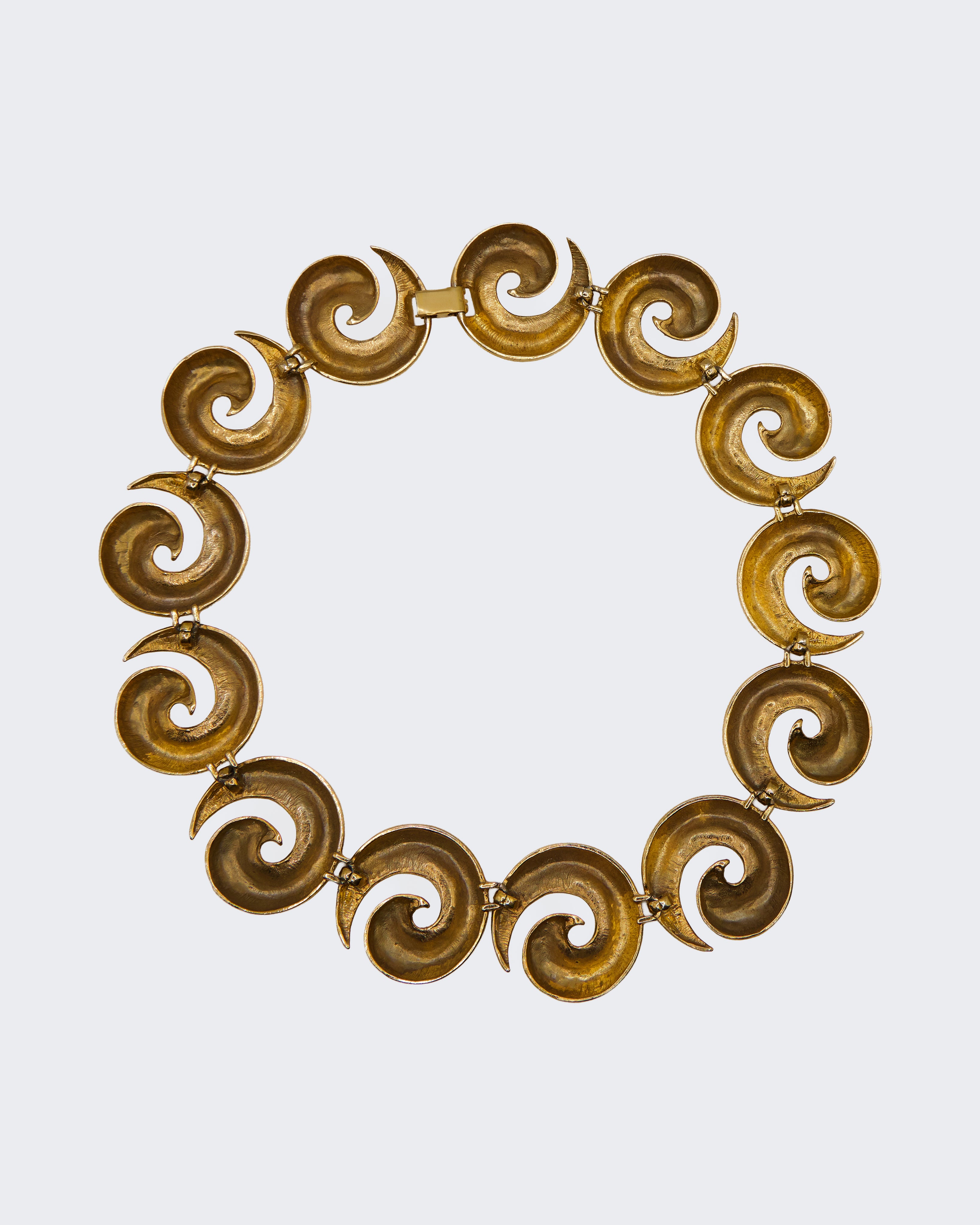 Collana Vintage Oro a Maglie a Spirale – Girocollo Modernista Anni ’60-’70