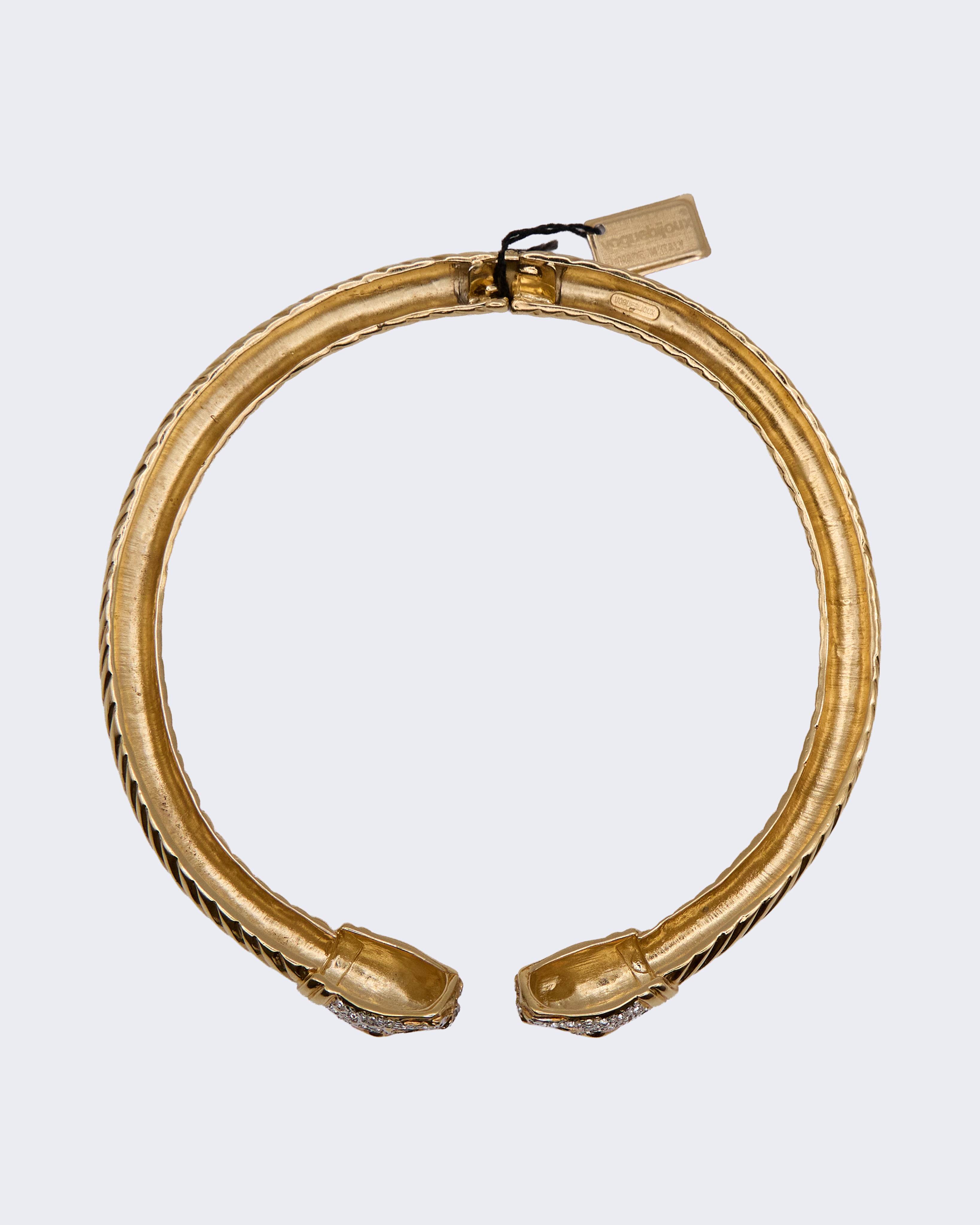 Collana Vintage firmata Vogue Bijoux Made in Italy con Teste di Pantera e Cristalli Pavé