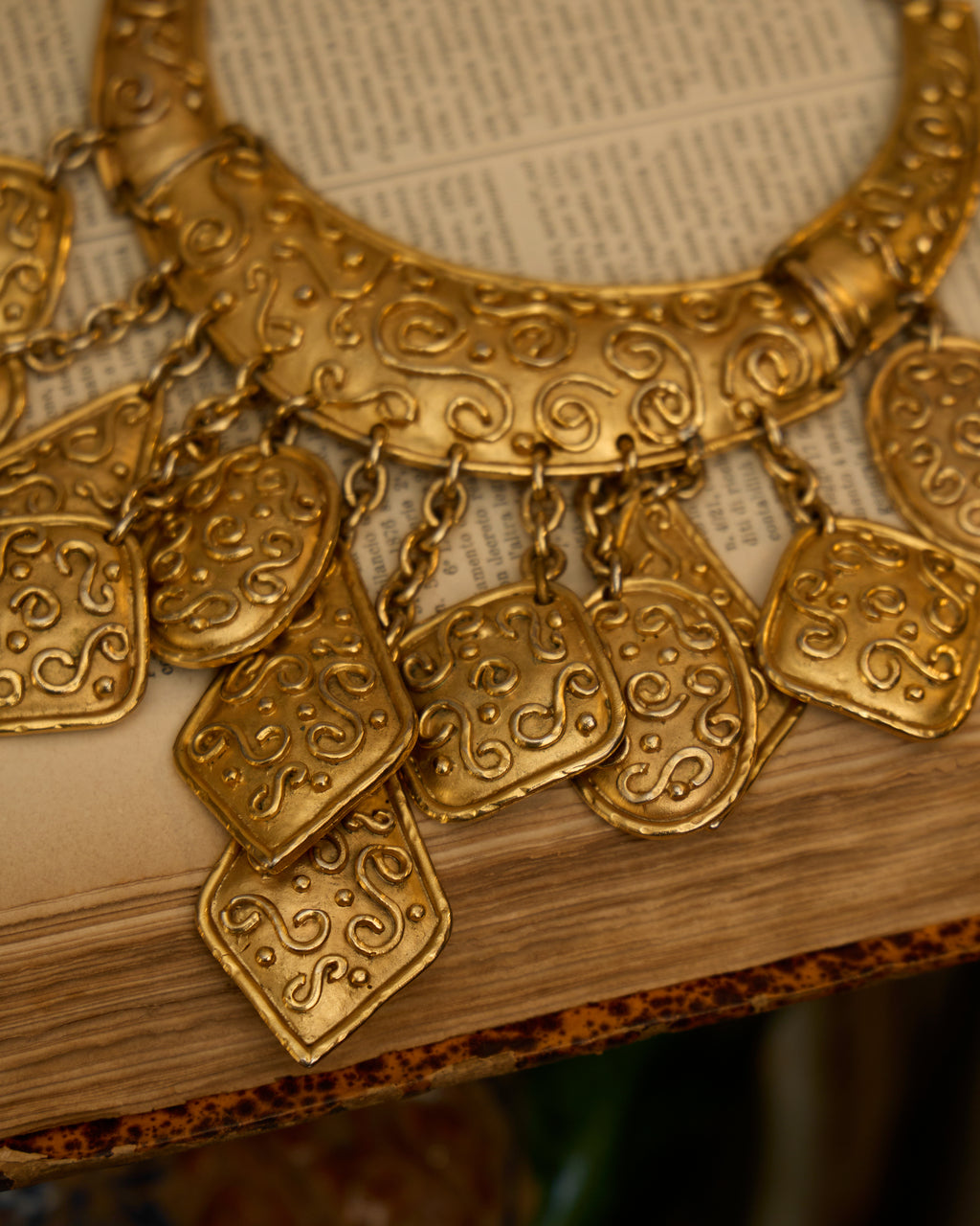 Collana Vintage Edouard Rambaud Paris Dorata Statement – Necklace Couture Francese