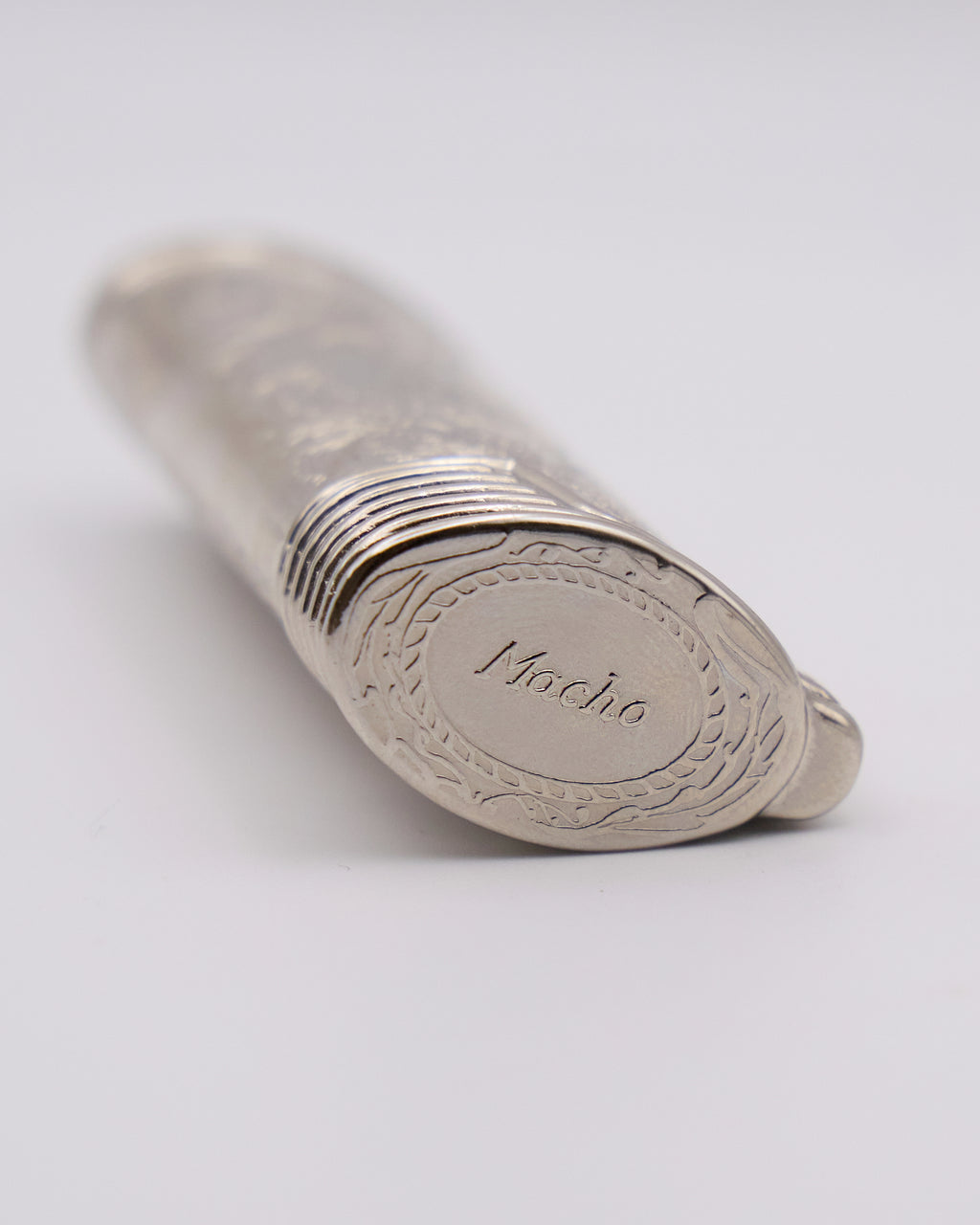 Custodia Vintage per Accendino Argento Inciso con Scatola Originale El Fuego del Macho