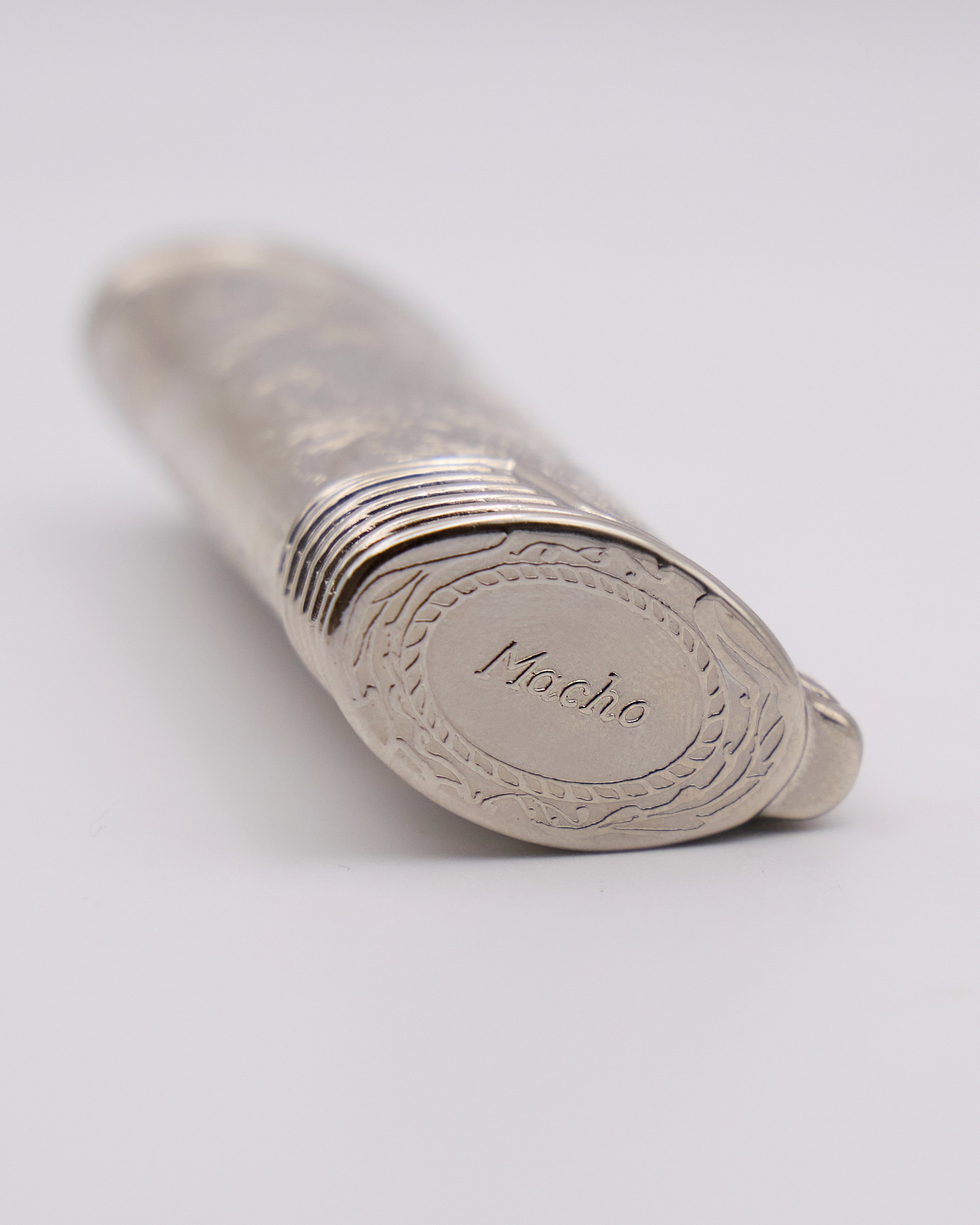 Custodia Vintage per Accendino Argento Inciso con Scatola Originale El Fuego del Macho