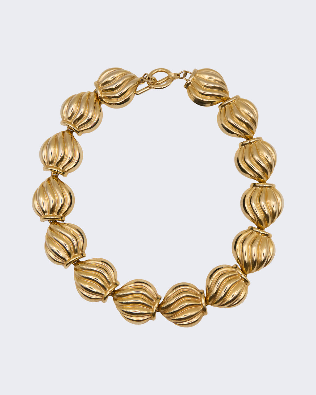 Collana Vintage Dorata a Maglie Bombate – Statement Necklace Anni ’80