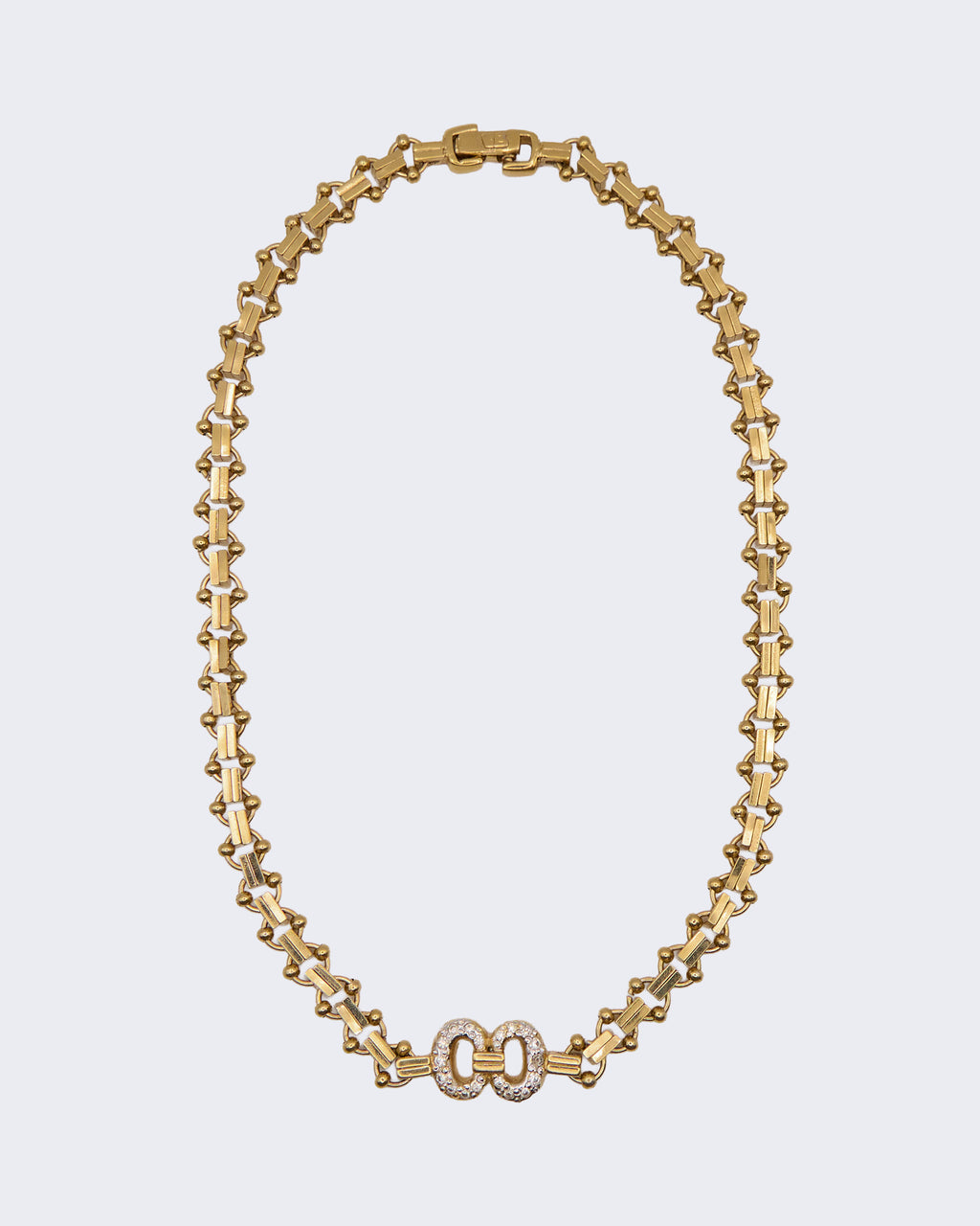 Collana Vintage Dorata con Dettaglio Strass – Necklace Elegante Minimal Chic