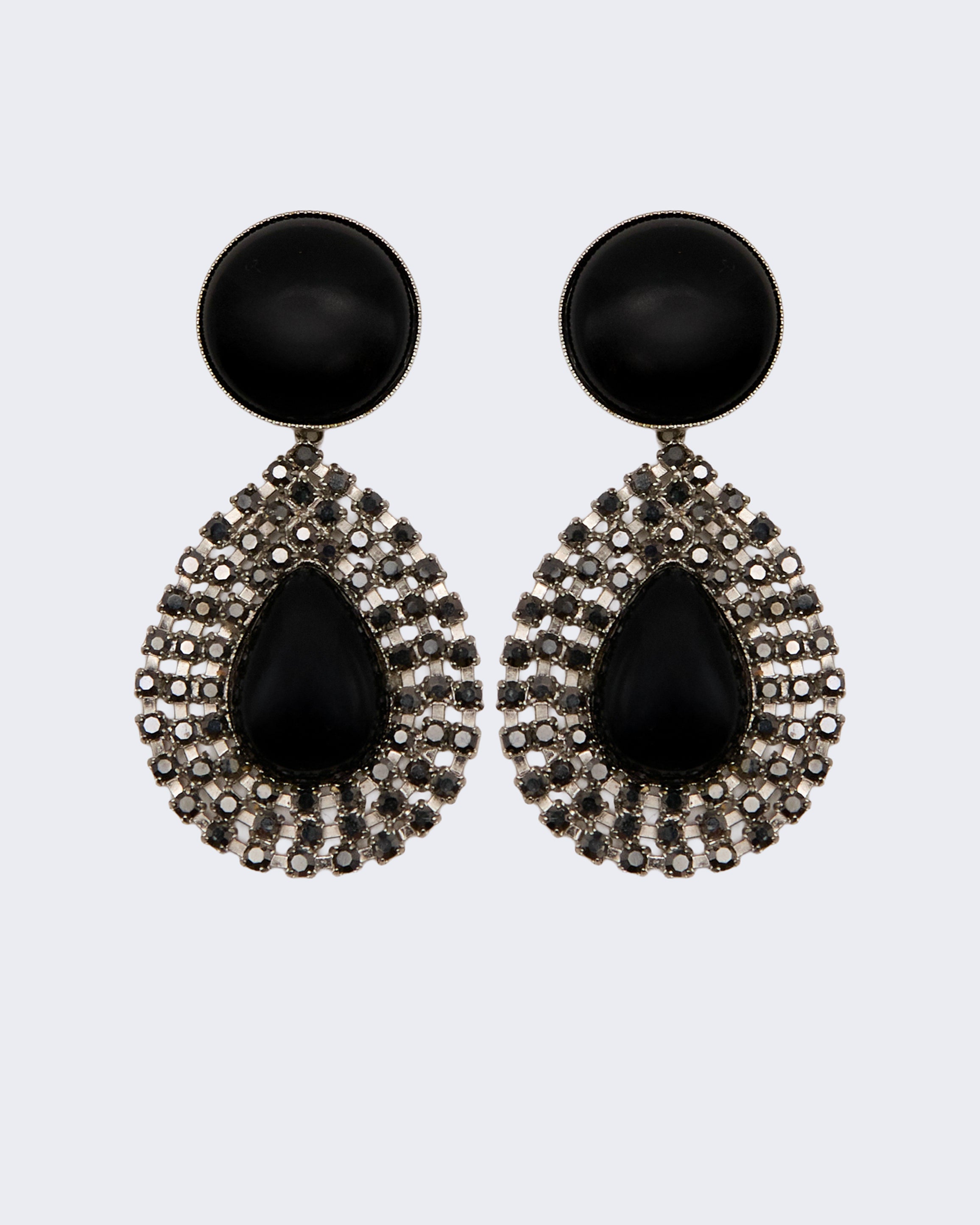 Boucles d'oreilles pendantes « Black Drop »