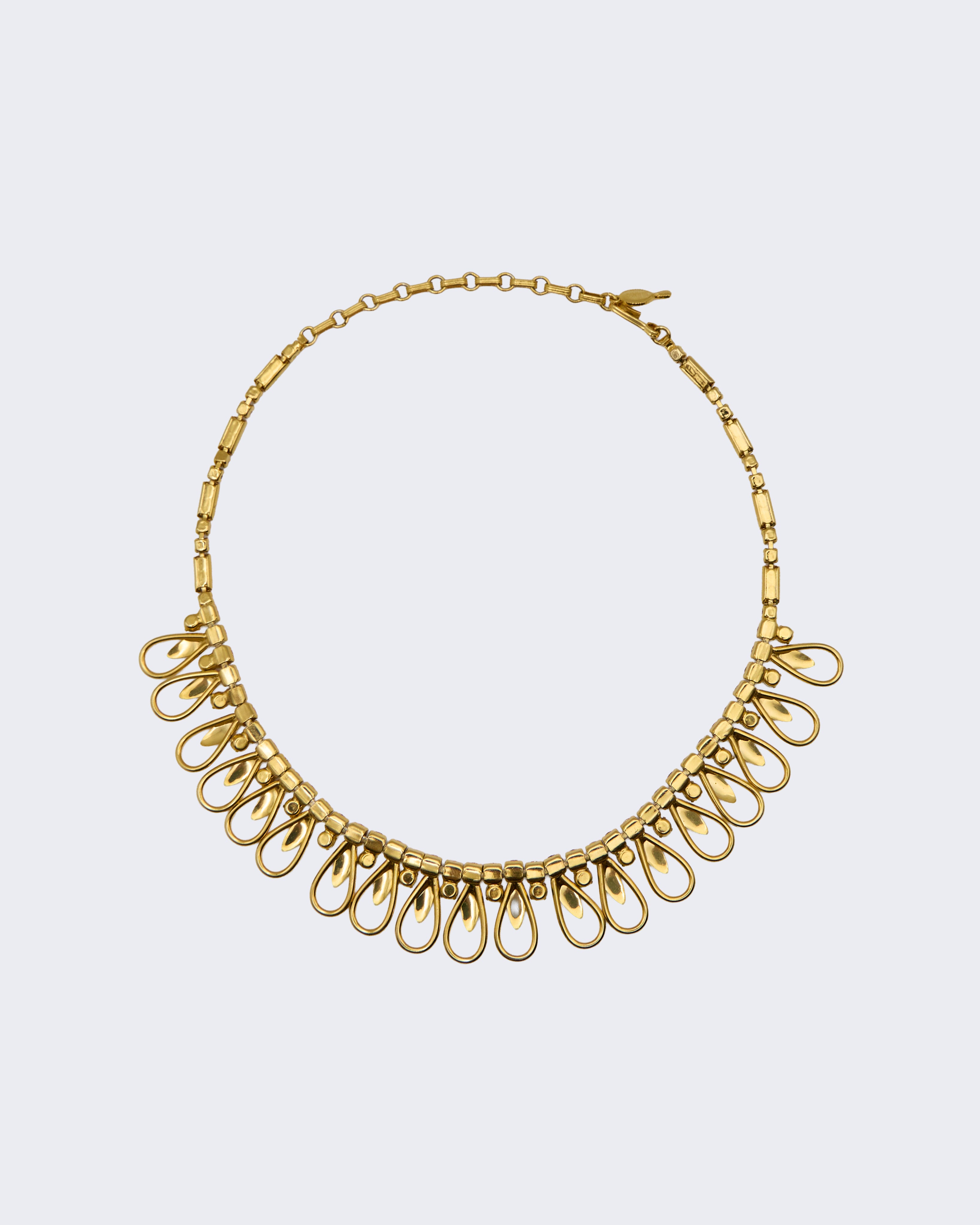 Collana Vintage Sarah Coventry con Petali di Cristallo – Susan Caplan, Placcata Oro, Anni ’70