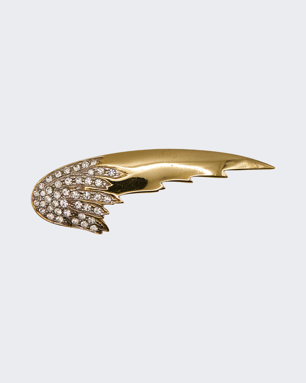 Spilla Vintage Firmata Ultima Edizione – Ala Artiglio Dorata con Strass | Anni ’80
