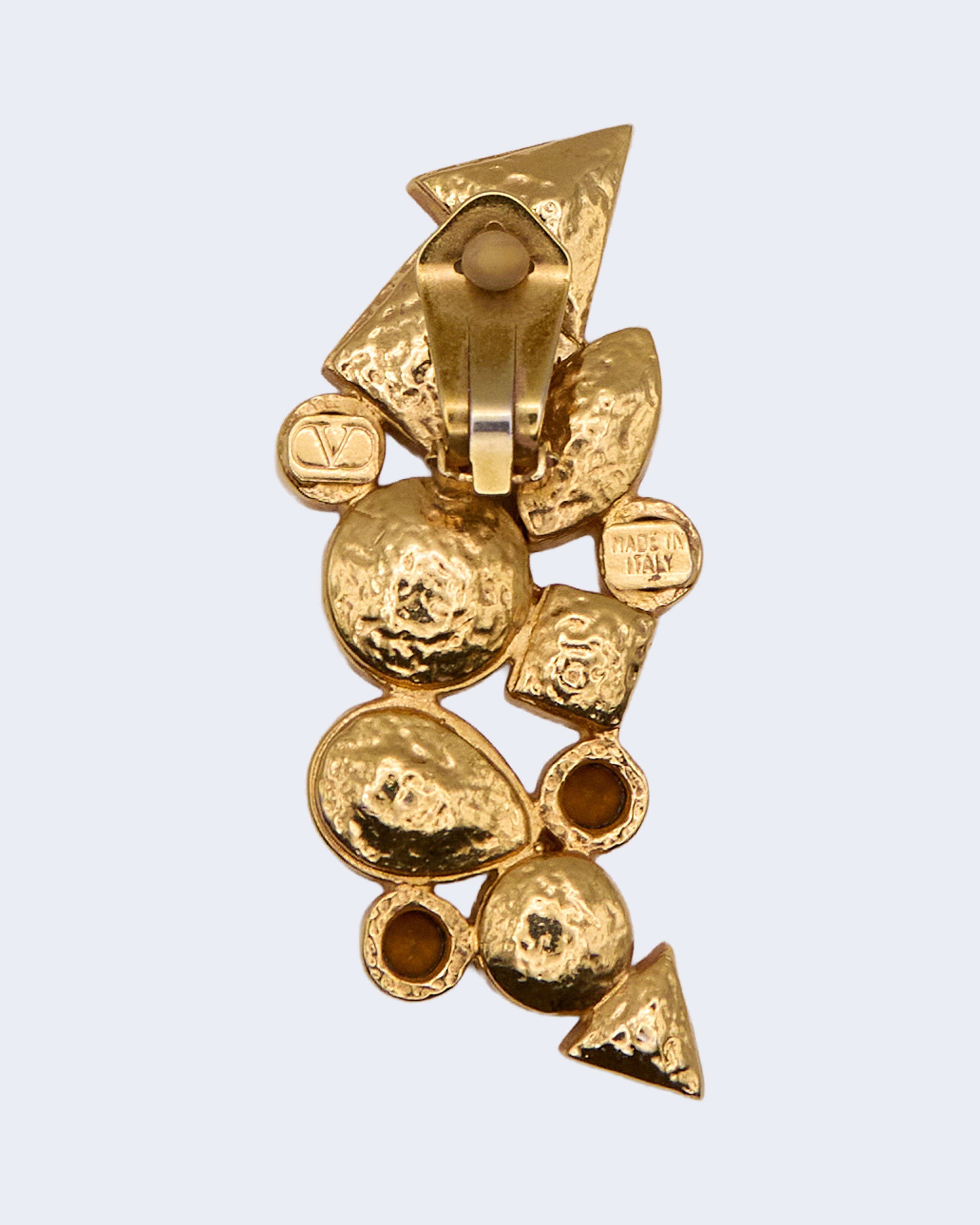 Orecchini Vintage firmati Valentino Garavani | Dorati con Cristalli Rosa e Bianchi - anni 80/90