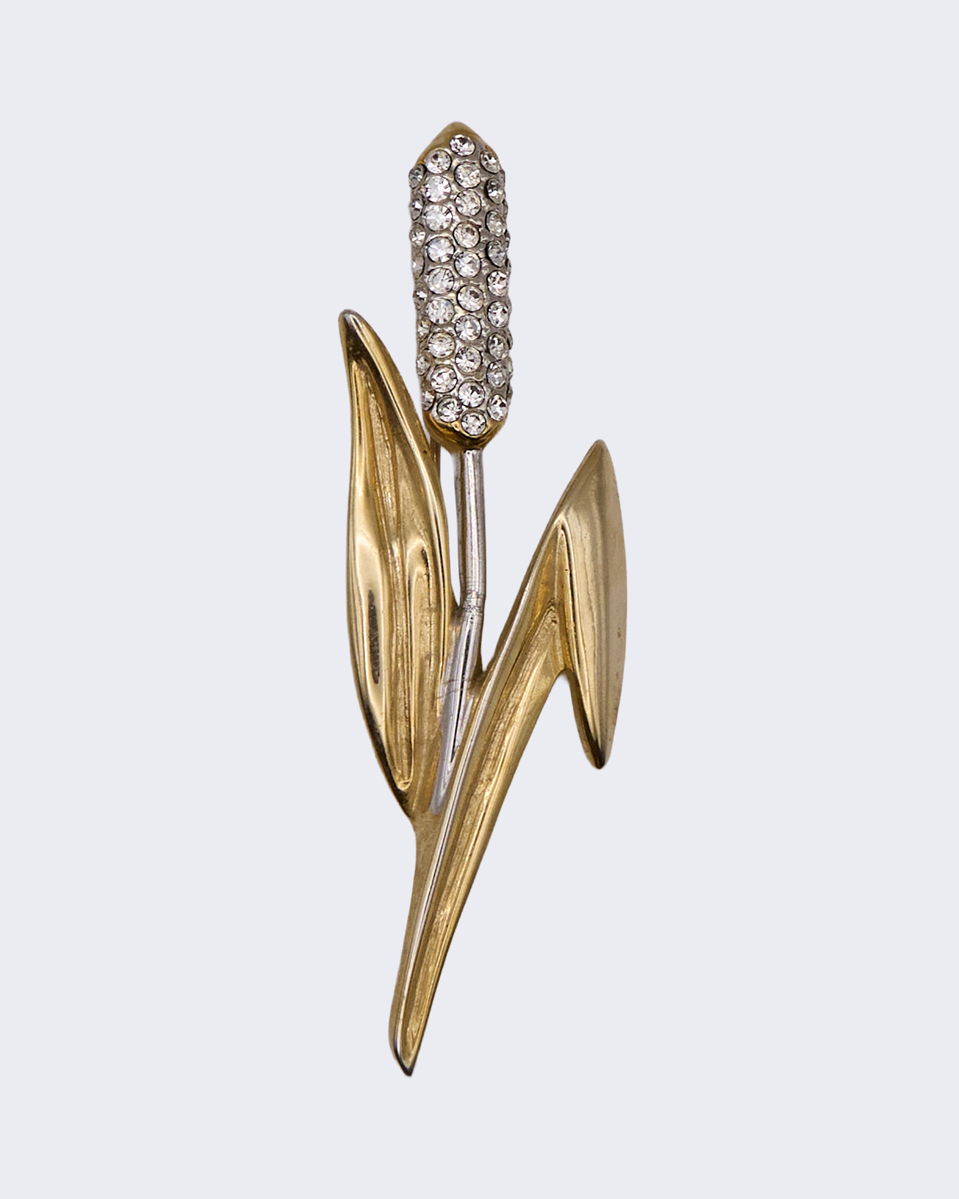 Spilla Vintage Fiore Dorato con Cristalli – Elegante Gioiello Floreale