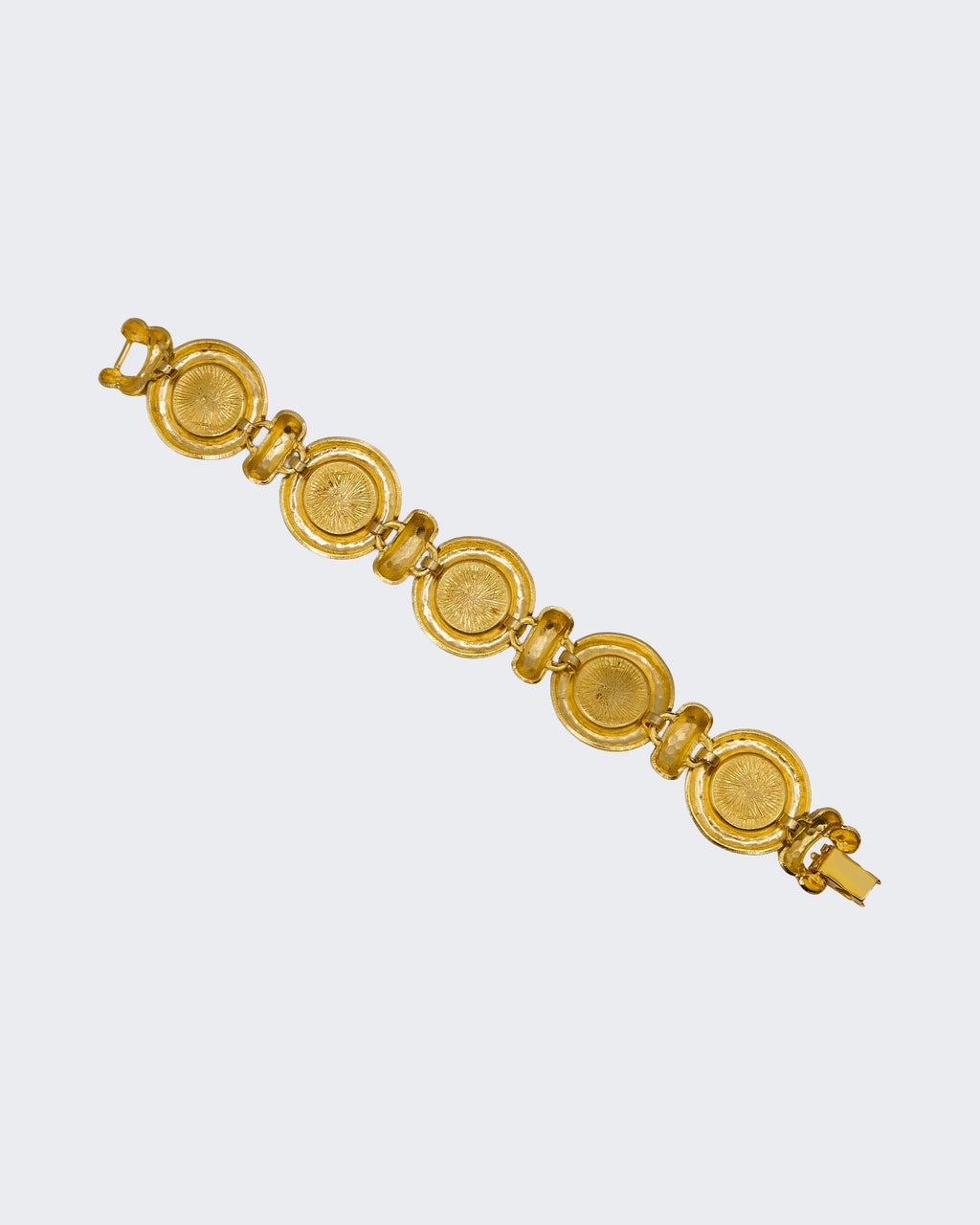 Bracciale Vintage Placcato Oro con Perle Mabé Sintetiche – Maglie Grandi, Anni ’80