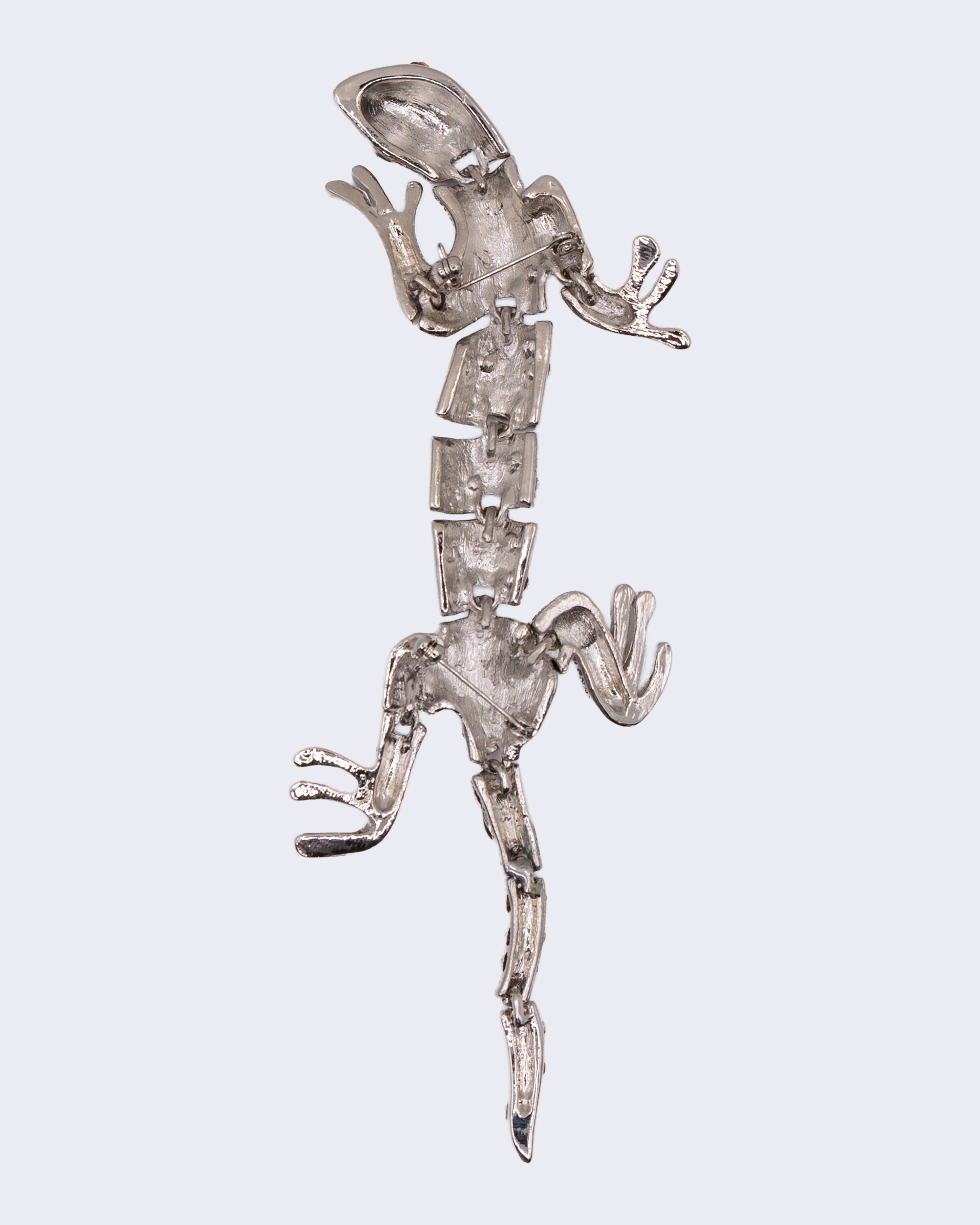 Spilla Vintage Lucertola con Strass – Grande Spilla Animalier