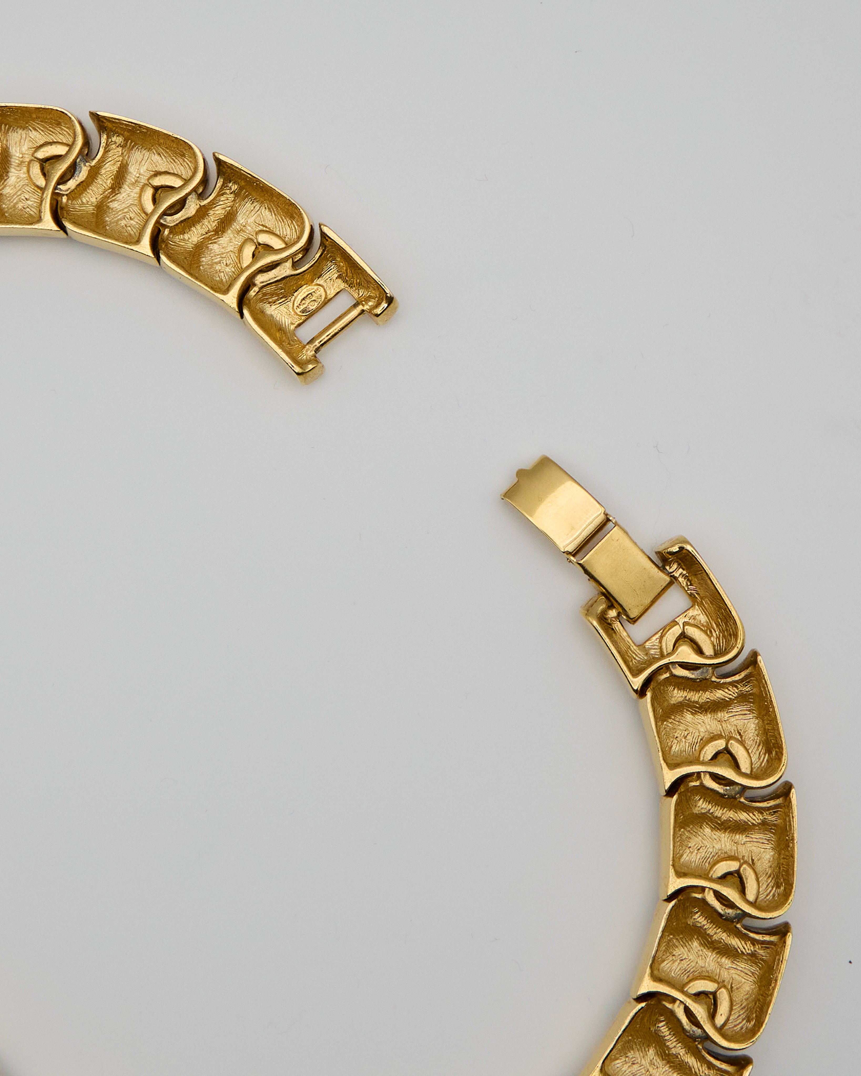 Gioiello Vintage Givenchy Tubogas – Collana in Metallo Placcato Oro con Cristalli – Anni ’80–’90
