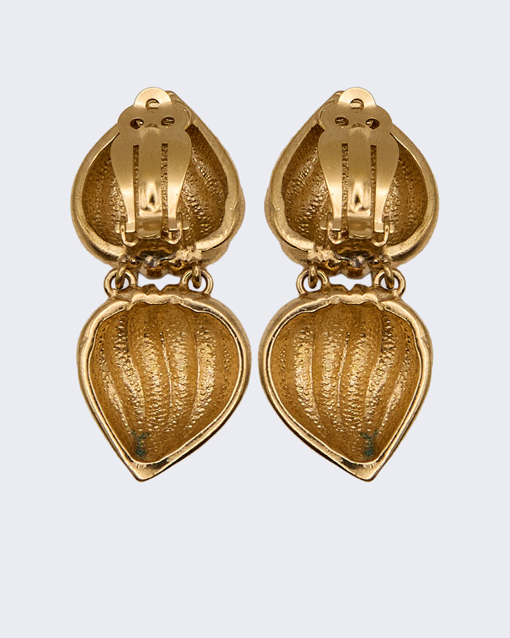 Boucles d'oreilles pendantes double coquillage
