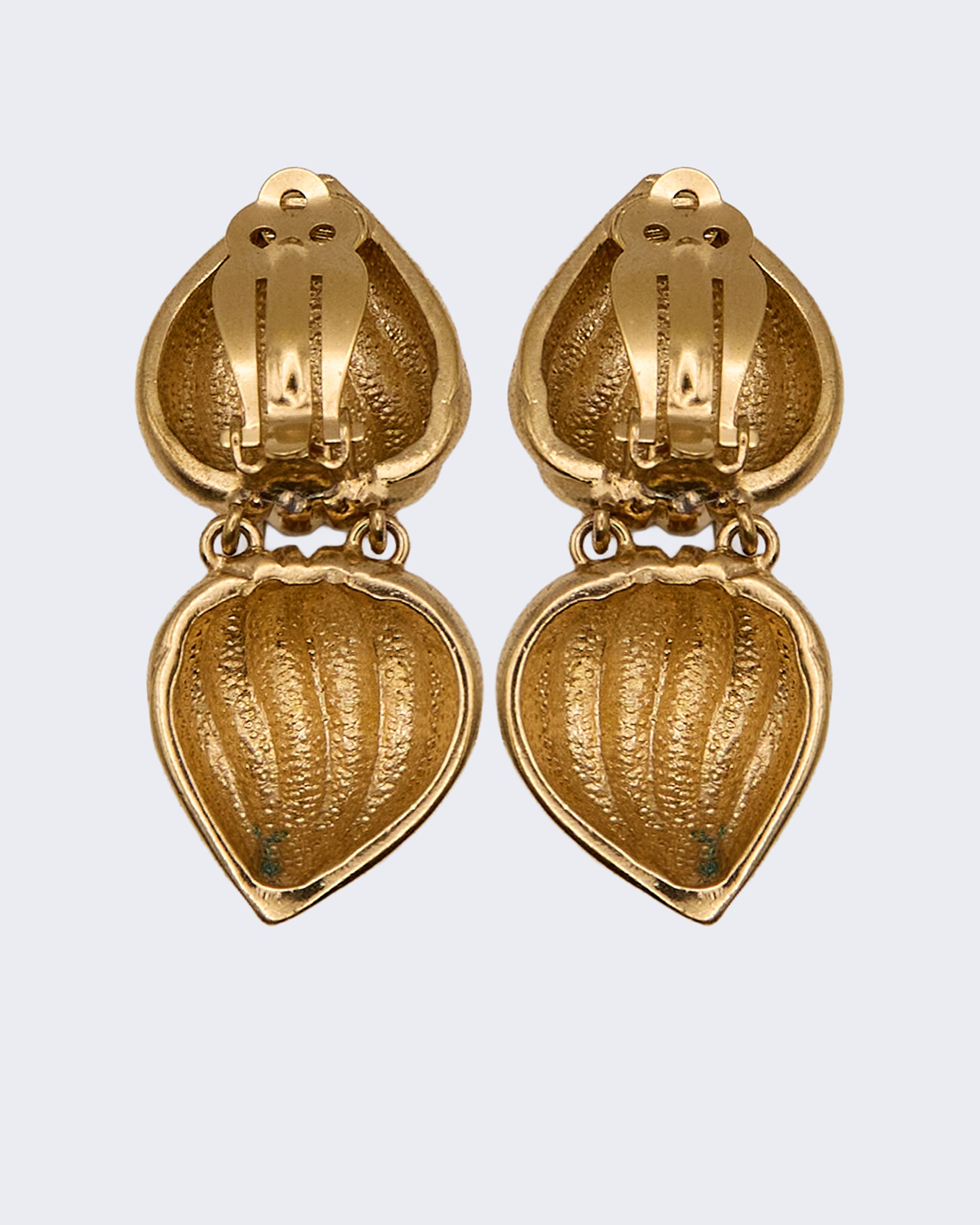 Boucles d'oreilles pendantes double coquillage
