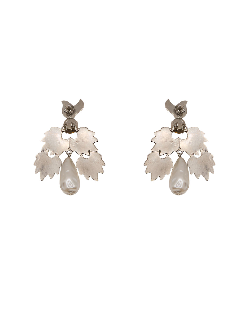Boucles d'oreilles feuille en strass
