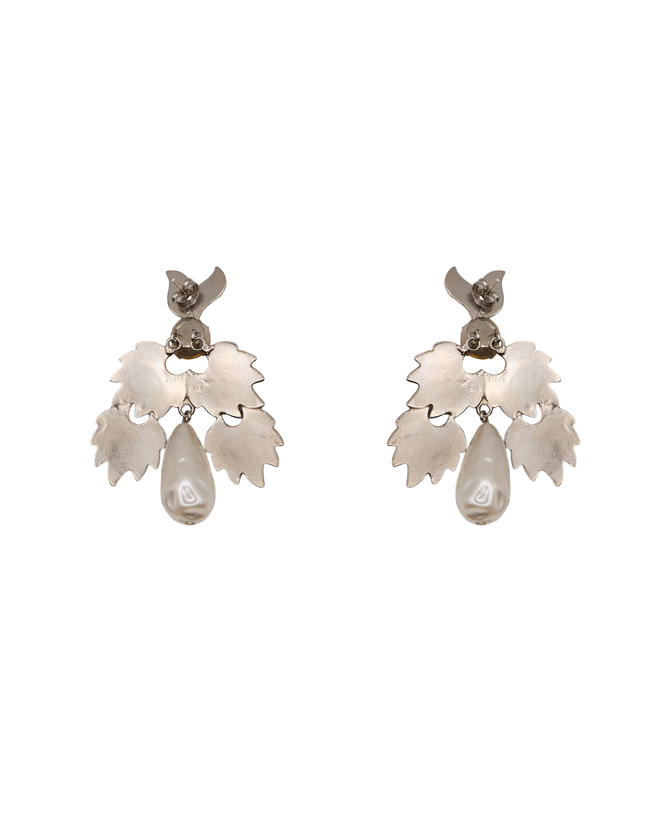 Boucles d'oreilles feuille en strass
