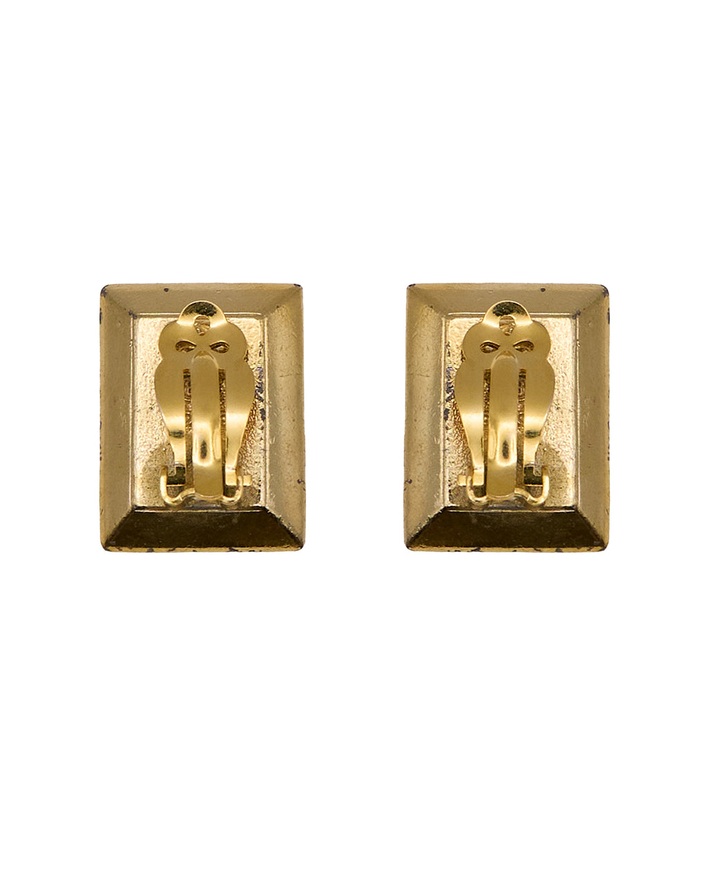 Boucles d'oreilles rectangulaires avec pierre aux reflets multiples
