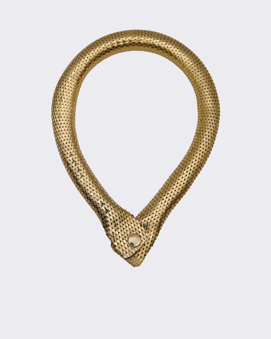 Collier flexible vintage Cascio Bijoux avec strass – métal plaqué or