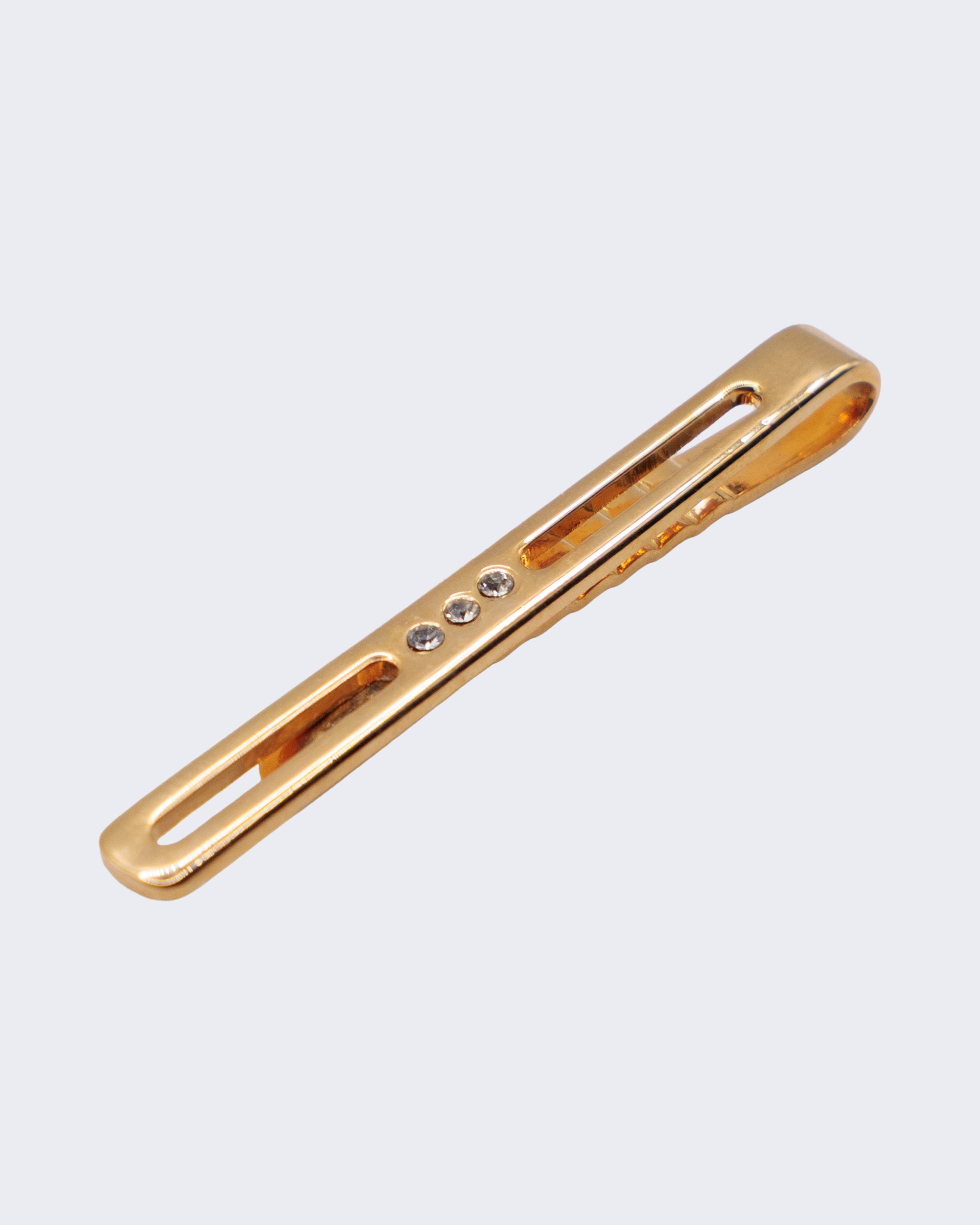 Fermacravatta Vintage Dorato con Strass – Accessorio Uomo Elegante Classico