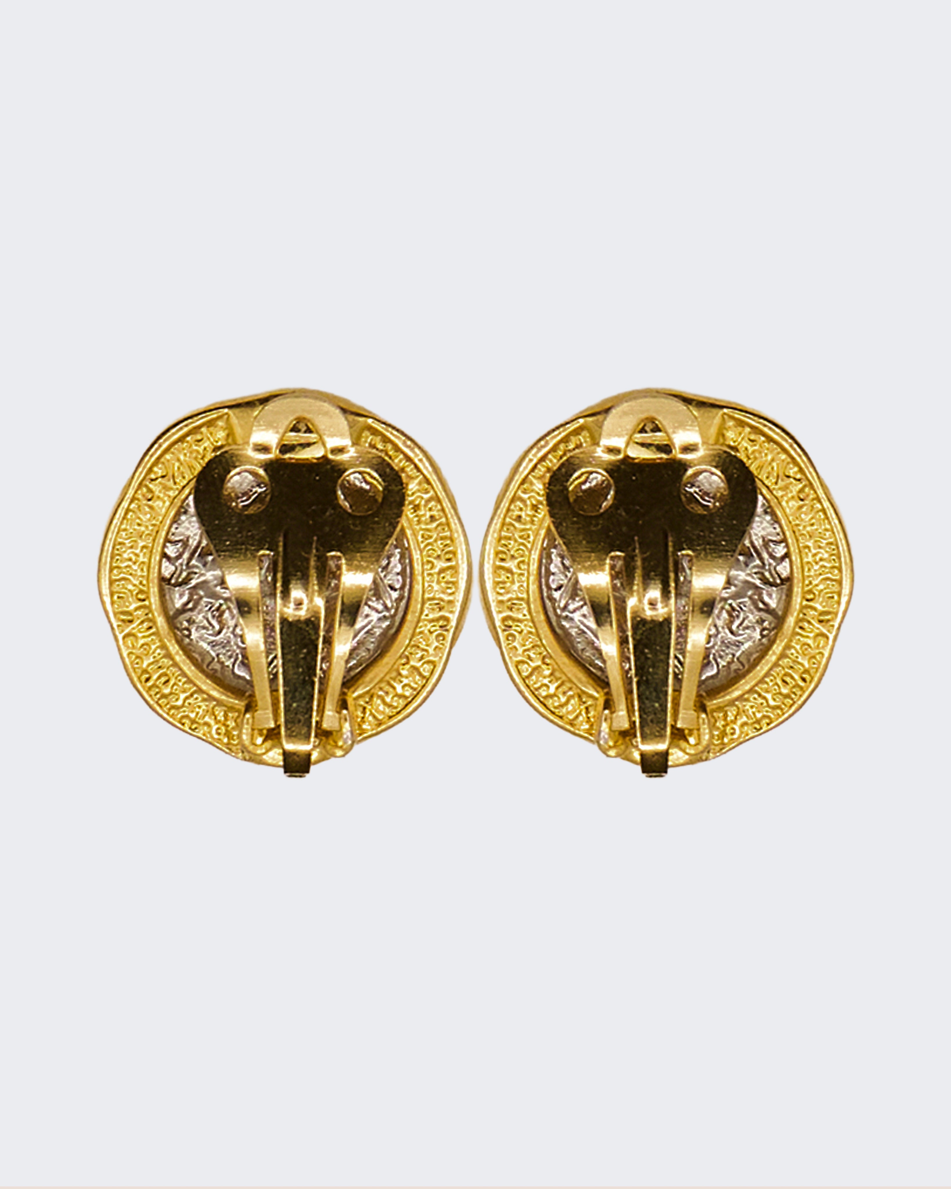 Orecchini Vintage con Monete in Argento Placcato Oro – Stile Romano