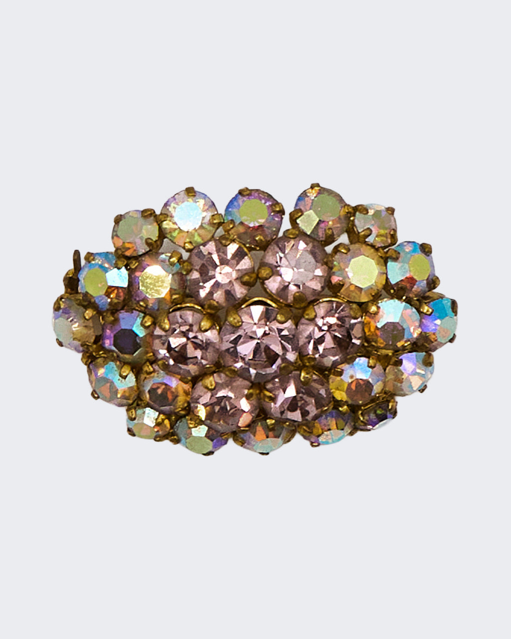 Spilla Vintage con Strass Rosa Aurora Boreale – Gioiello Anni ’50-’60