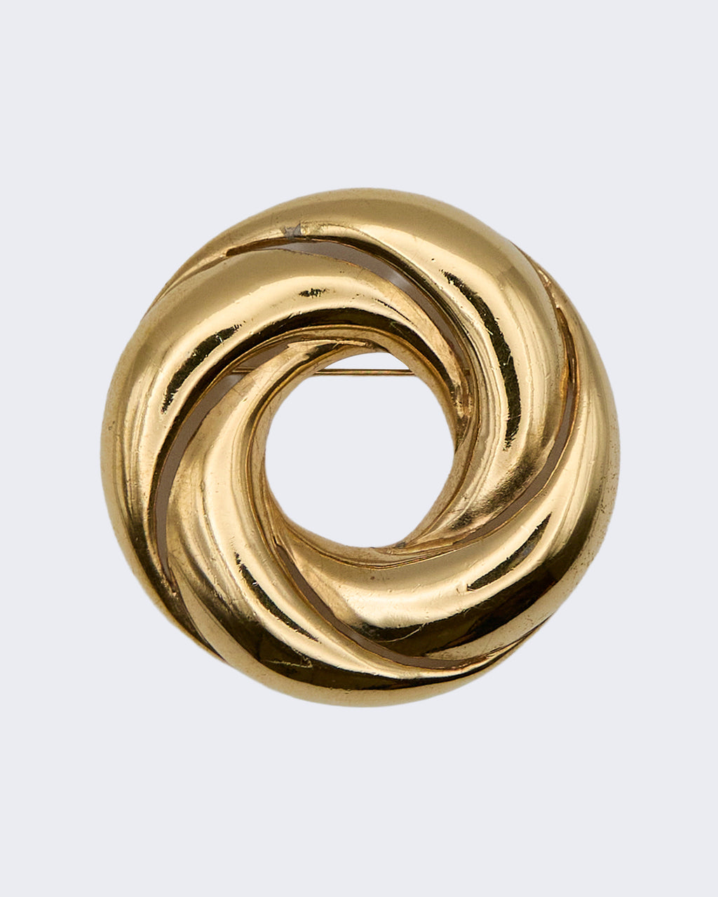 Vintage Gold-Plated Spiral/Celtic Knot Brooch – 1960s–1980s