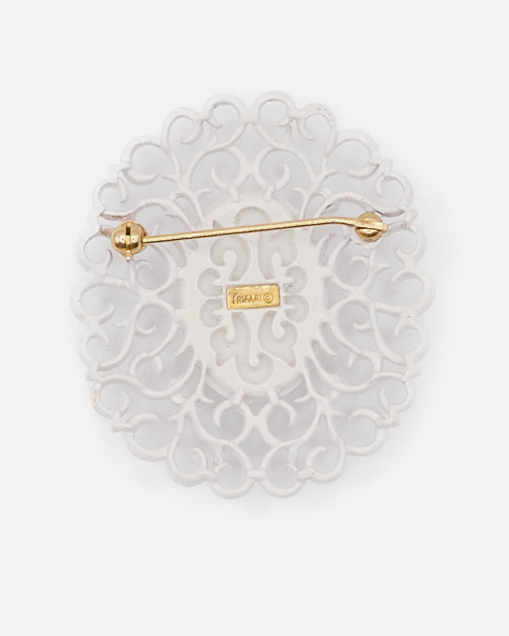 White Trifari Pin