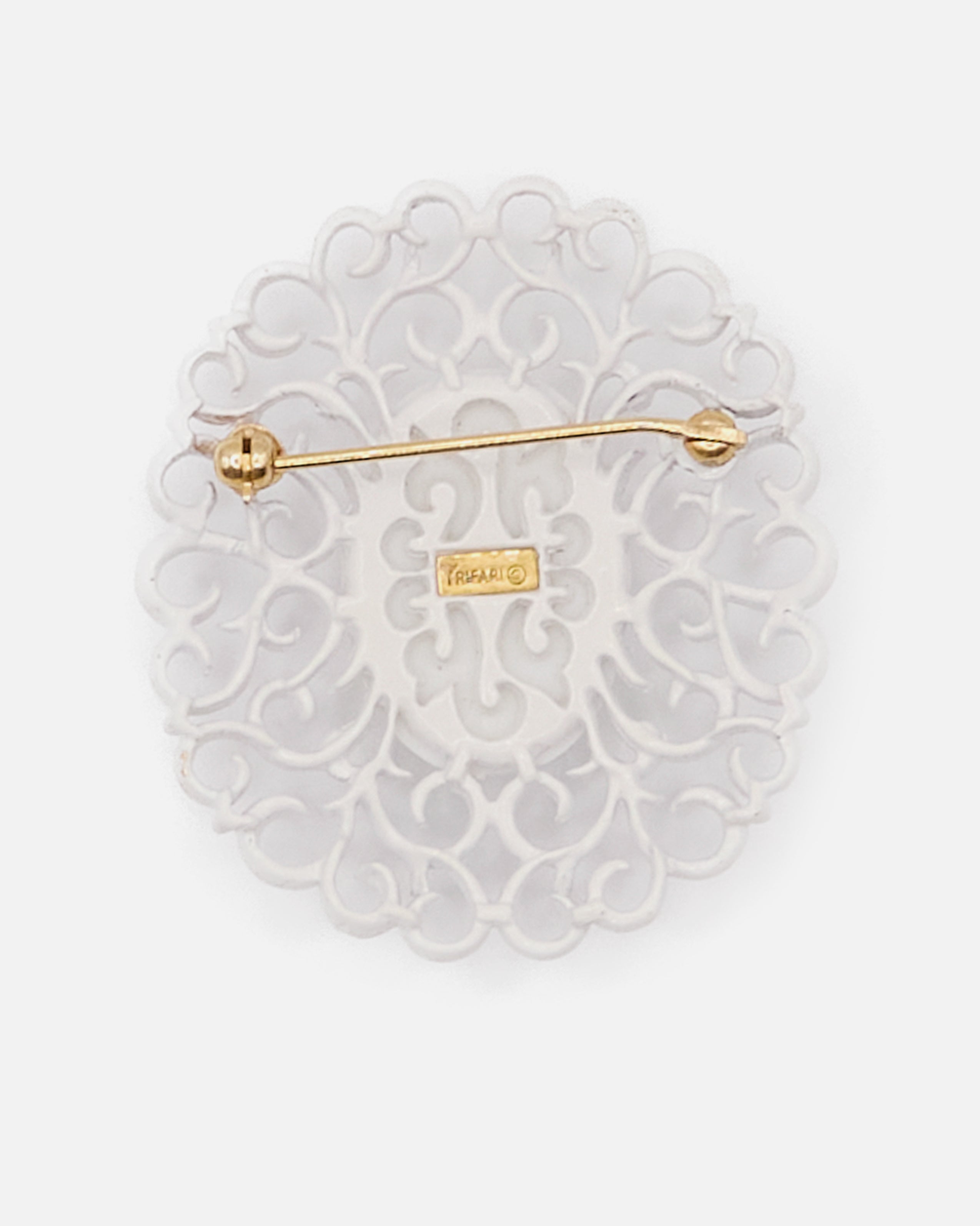White Trifari Pin