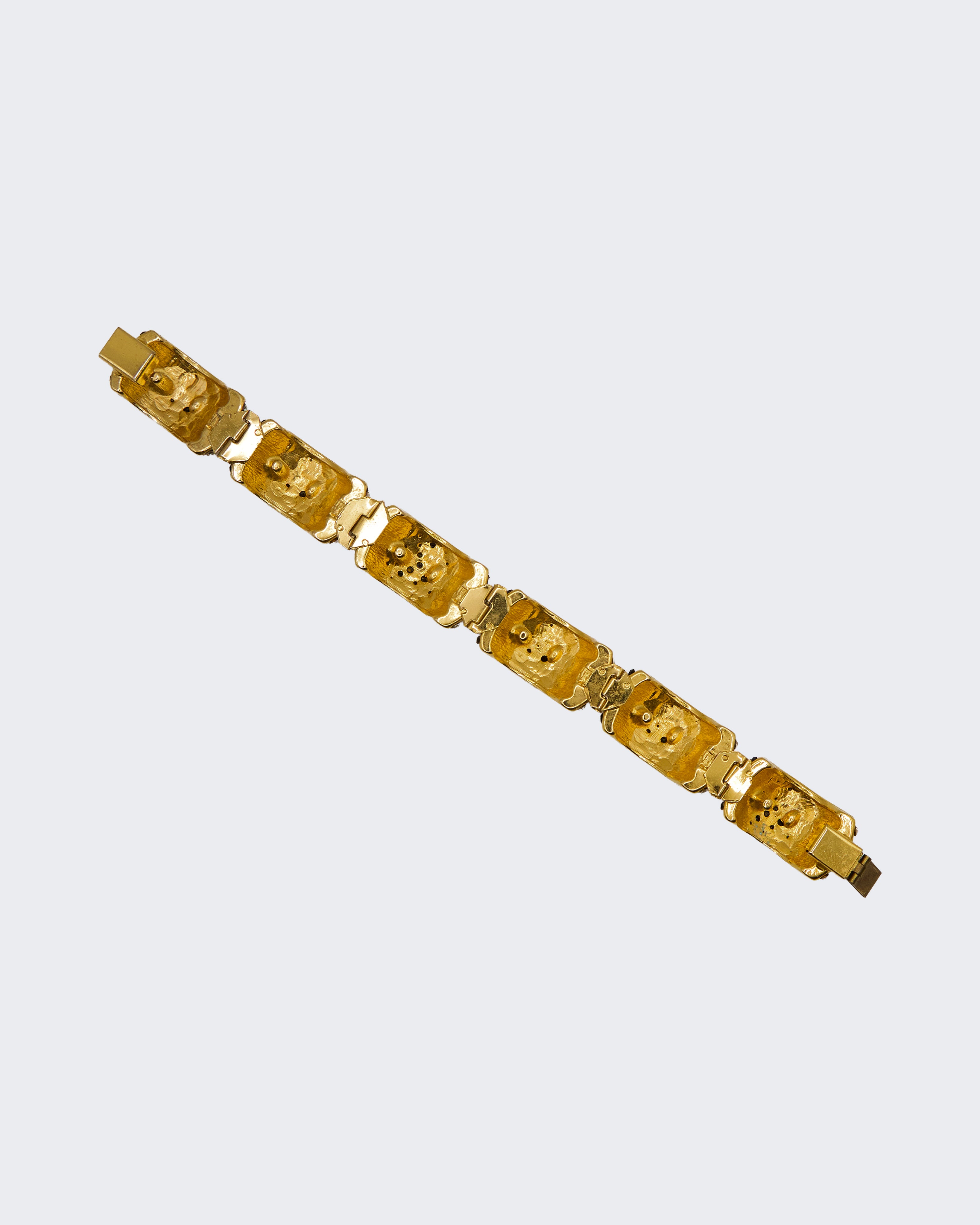 Bracciale Vintage Placcato Oro con Strass Bianchi e Neri – Stile Rétro,