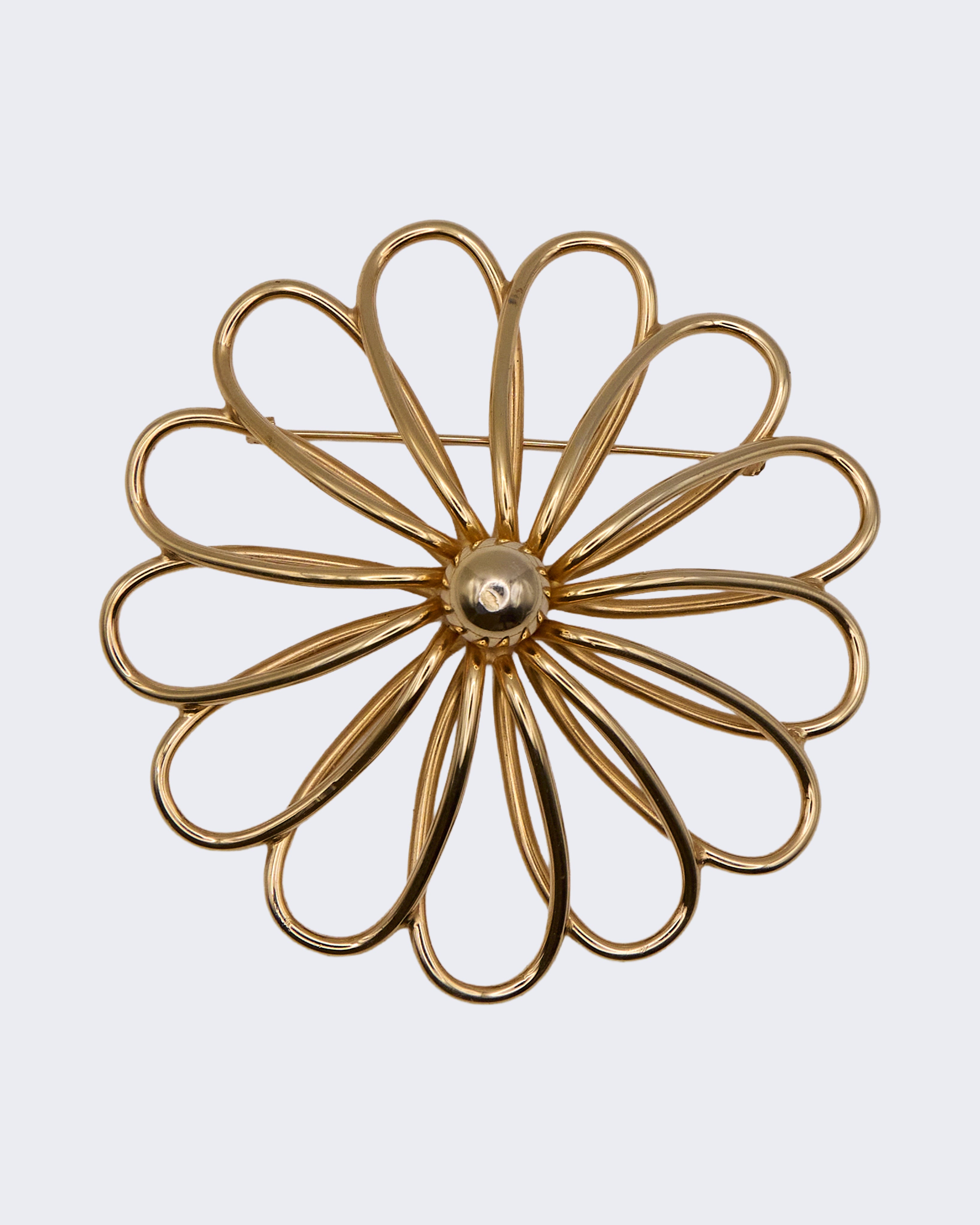 Spilla Vintage a Fiore Dorato – Elegante Gioiello Floreale