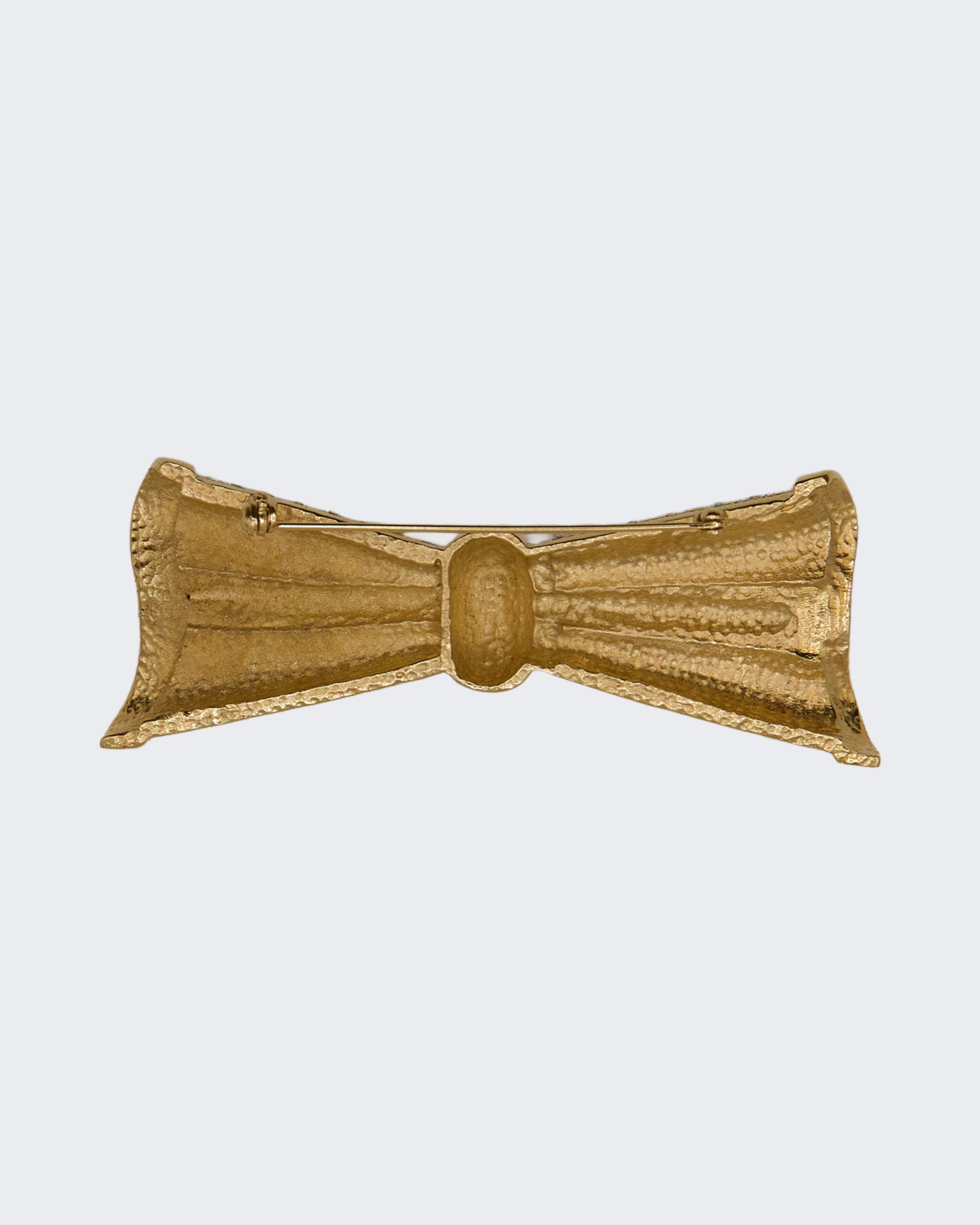 Spilla Fiocco Vintage Dorata con Pavé di Cristalli – Bigiotteria Elegante