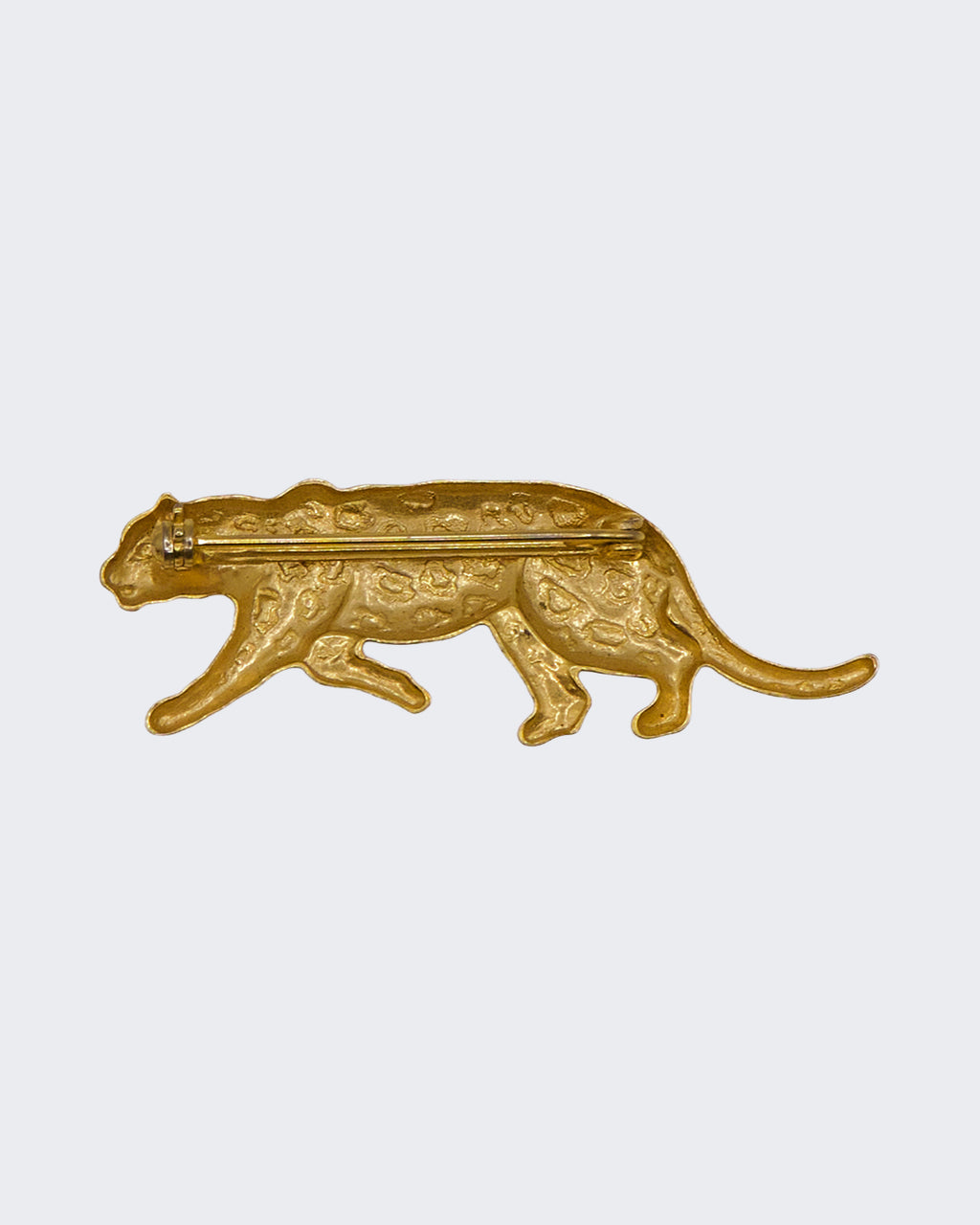 Spilla Vintage Leopardo Placcata Oro con Smalto Nero – 7,5 cm