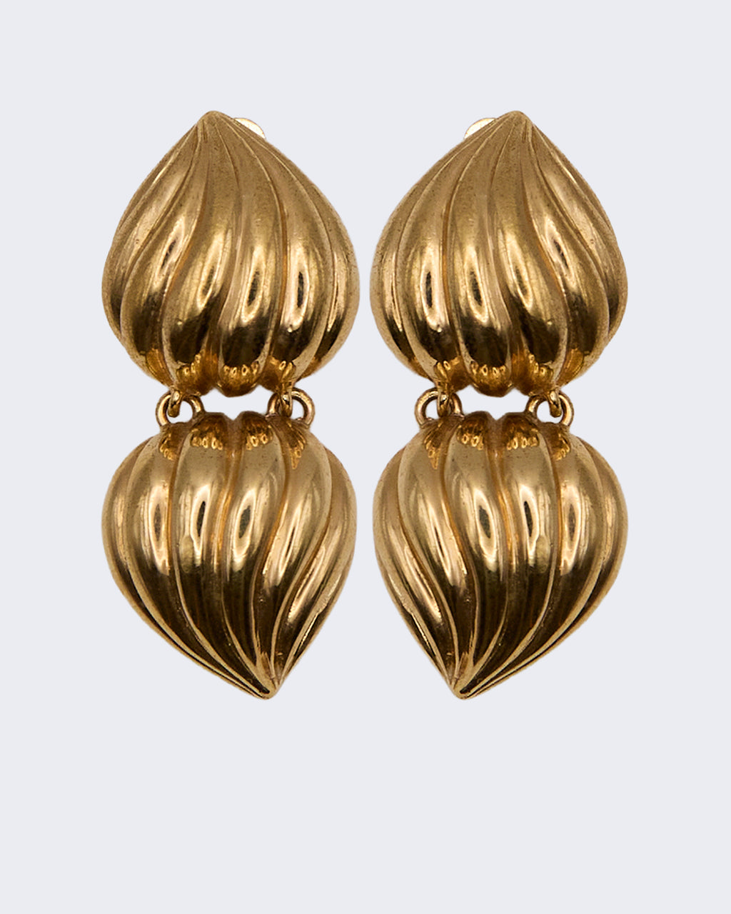 Boucles d'oreilles pendantes double coquillage