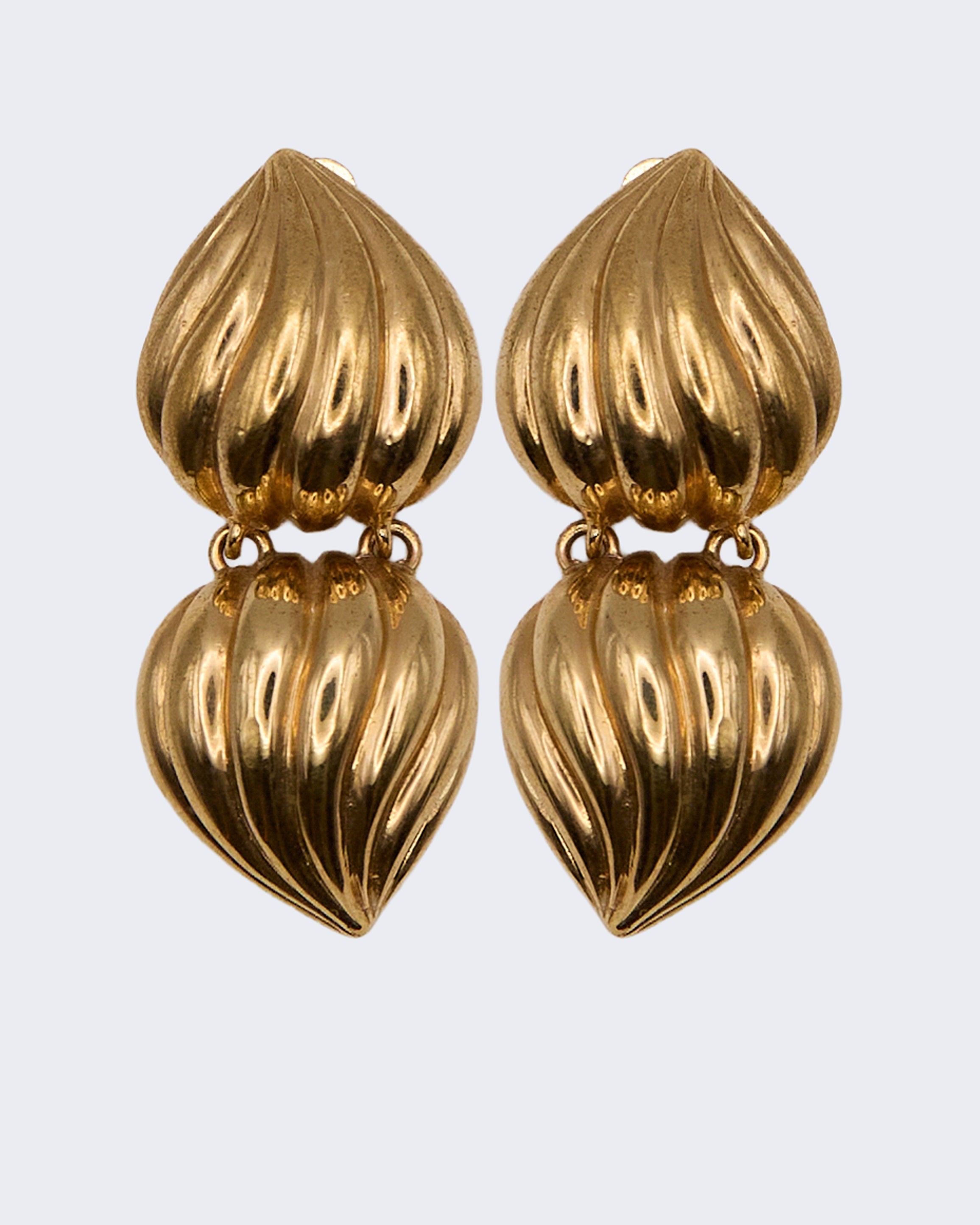 Boucles d'oreilles pendantes double coquillage