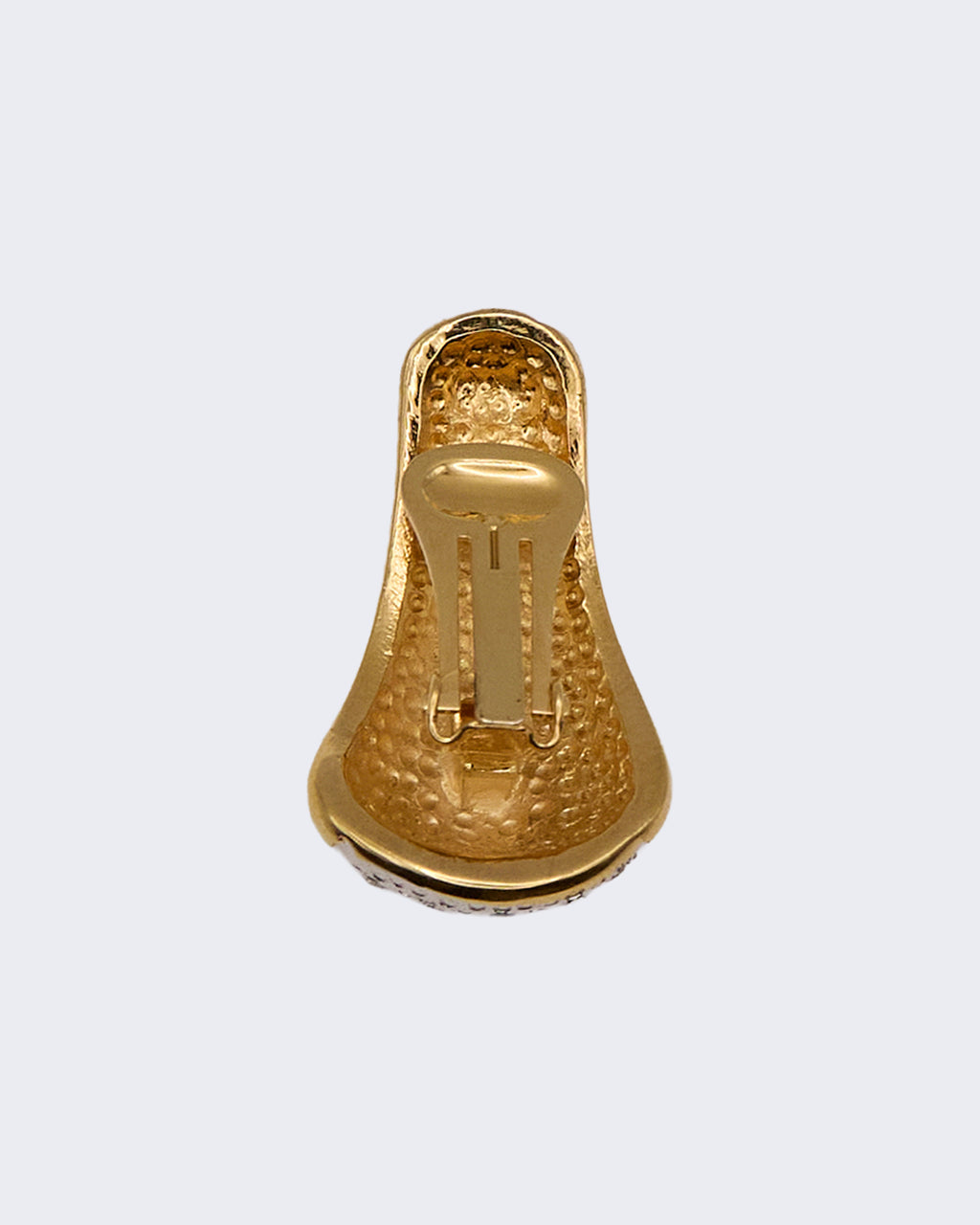 Orecchini Vintage Dorati con Cristalli Pavé e Pietre Blu – Stile Elegante Anni 80