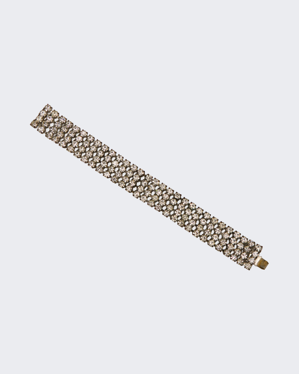 Bracciale Rivière Vintage Antico a Più File di Strass – Eleganza Classica da Cerimonia