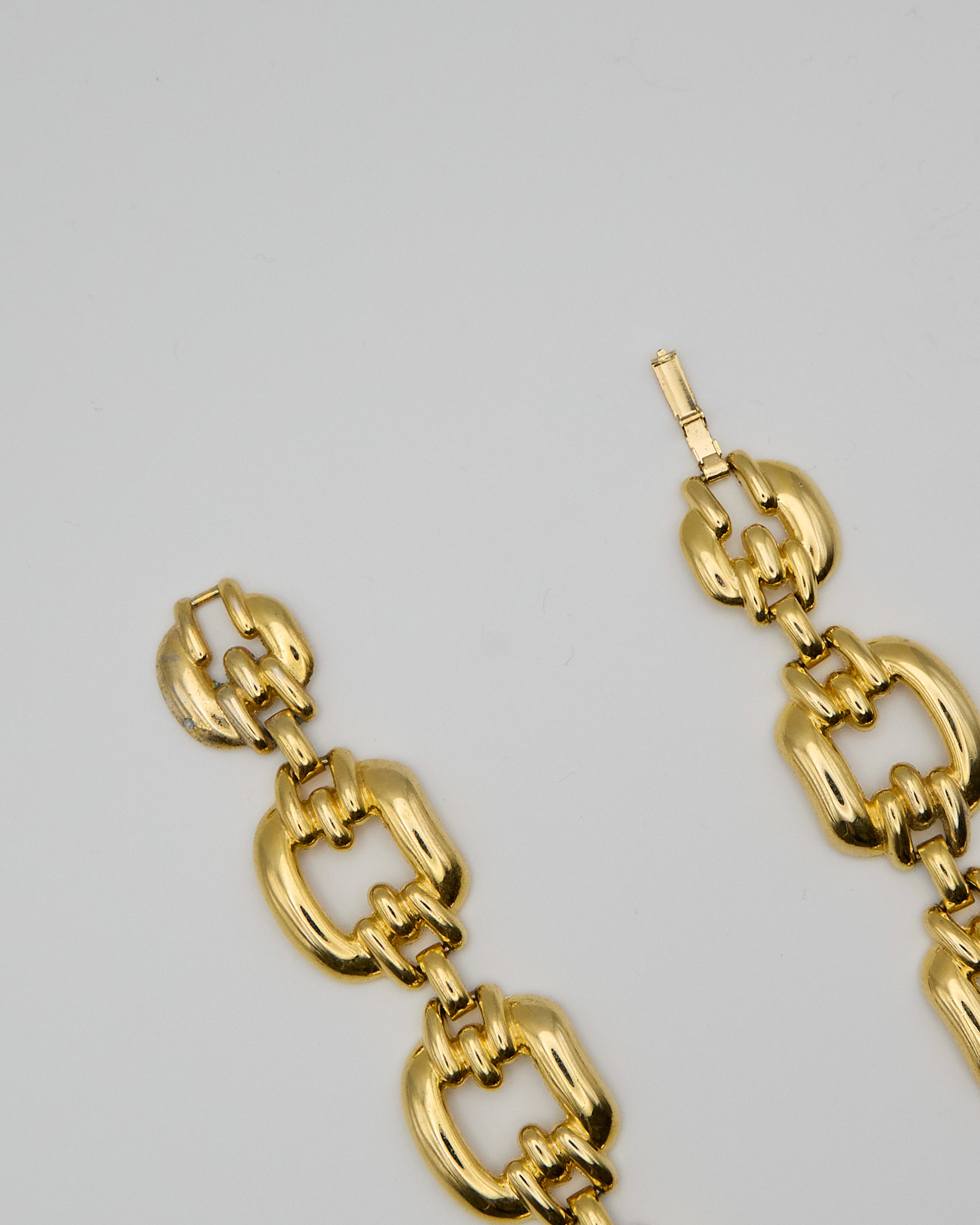 Collana Vintage Anni ’80 a Catena in Metallo Oro – Maglie Grandi Lucide