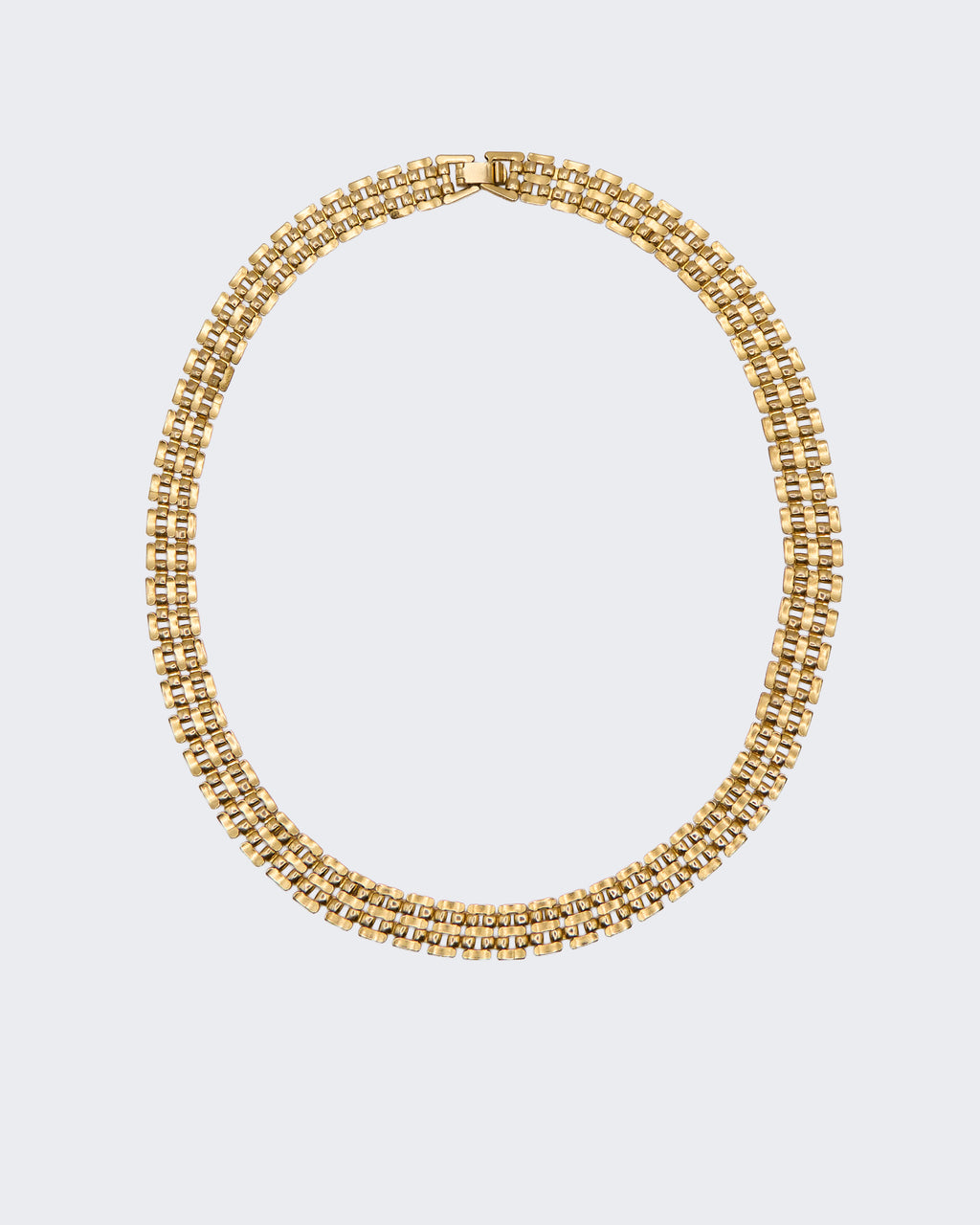 Collier vintage en chaîne tressée plaquée or – Design élégant à plusieurs rangs