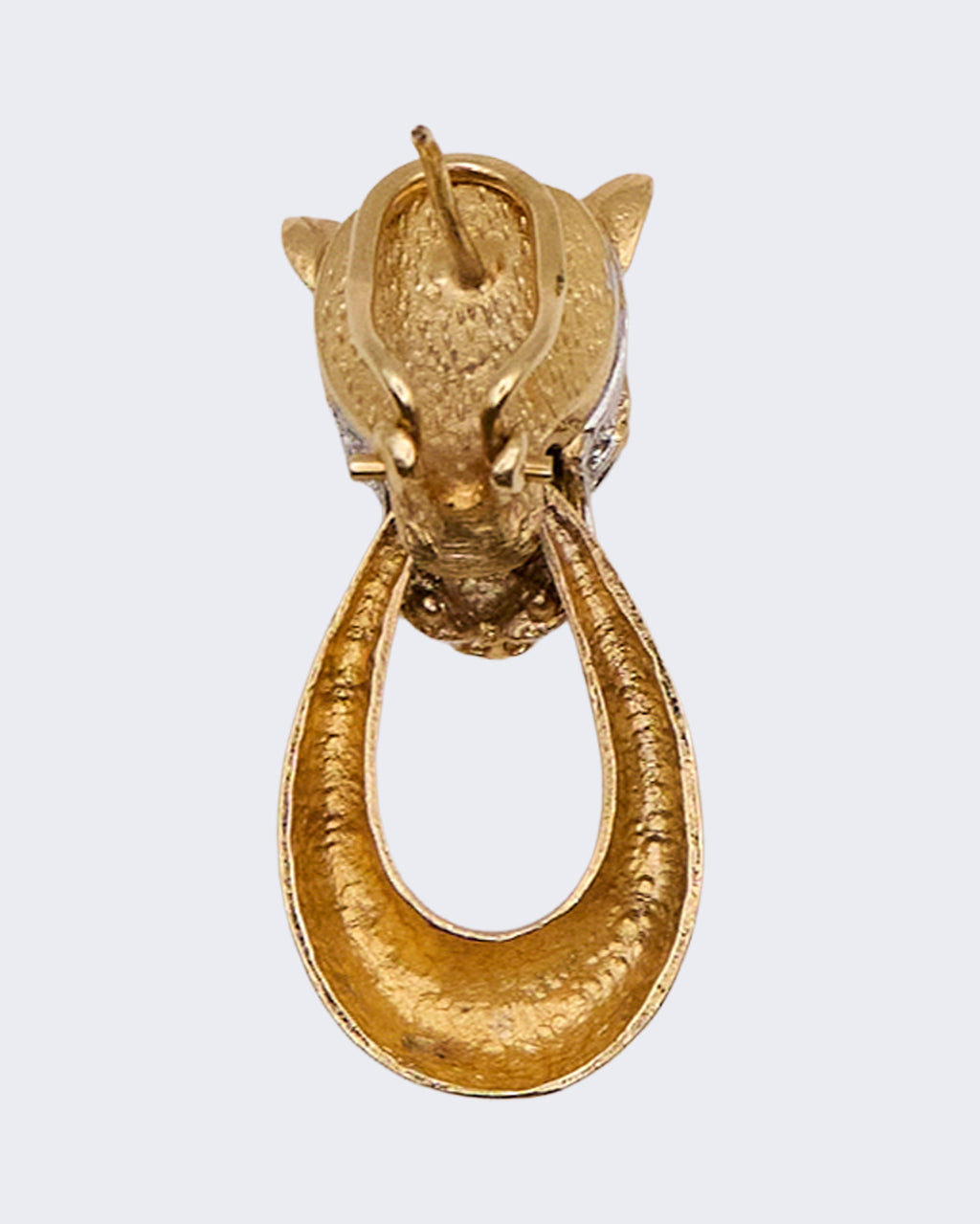Orecchini Vintage Pantera con Strass e Dettagli Dorati