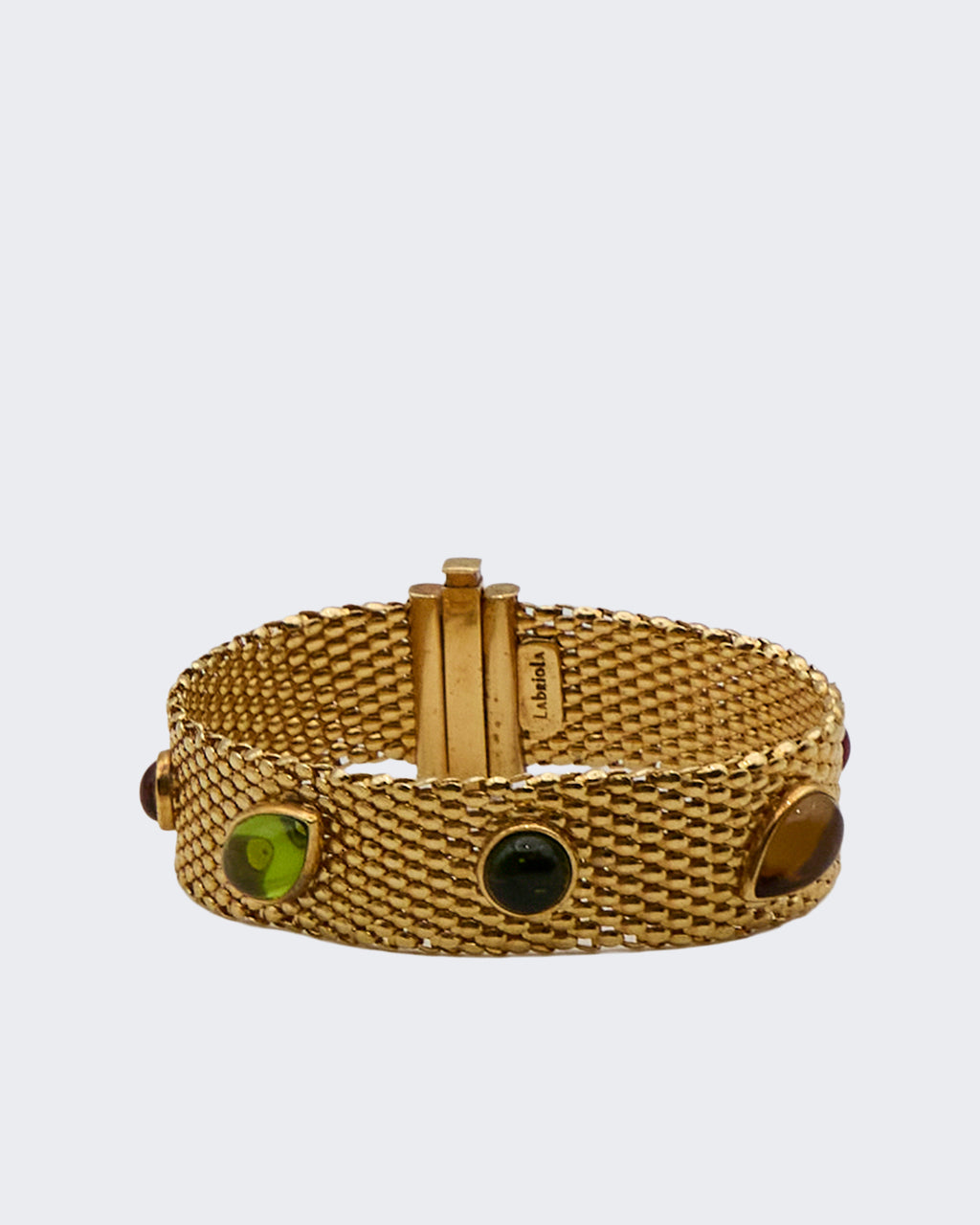 Bracelet en maille avec 5 pierres colorées – Labriola Bijoux