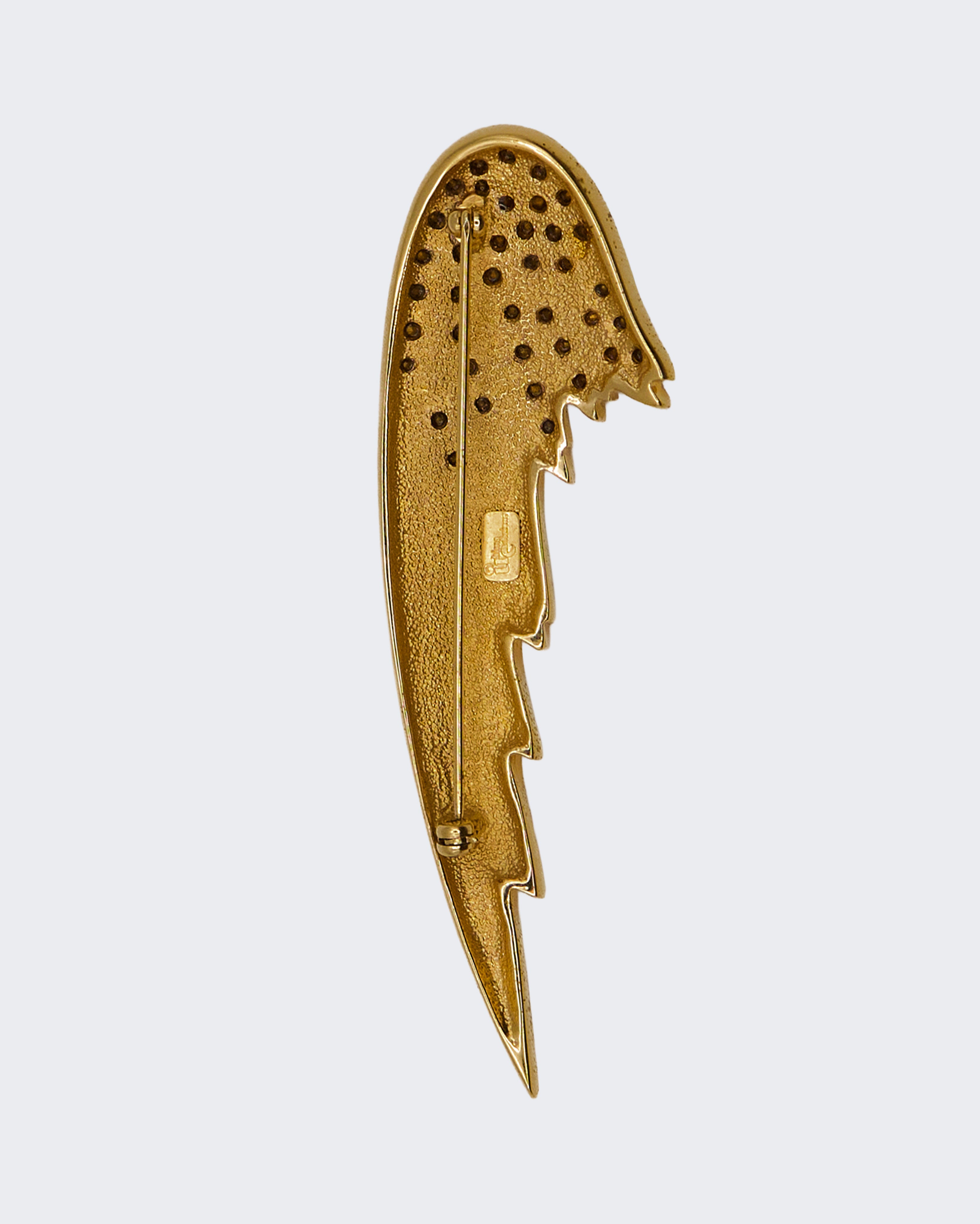 Spilla Vintage Firmata Ultima Edizione – Ala Artiglio Dorata con Strass | Anni ’80