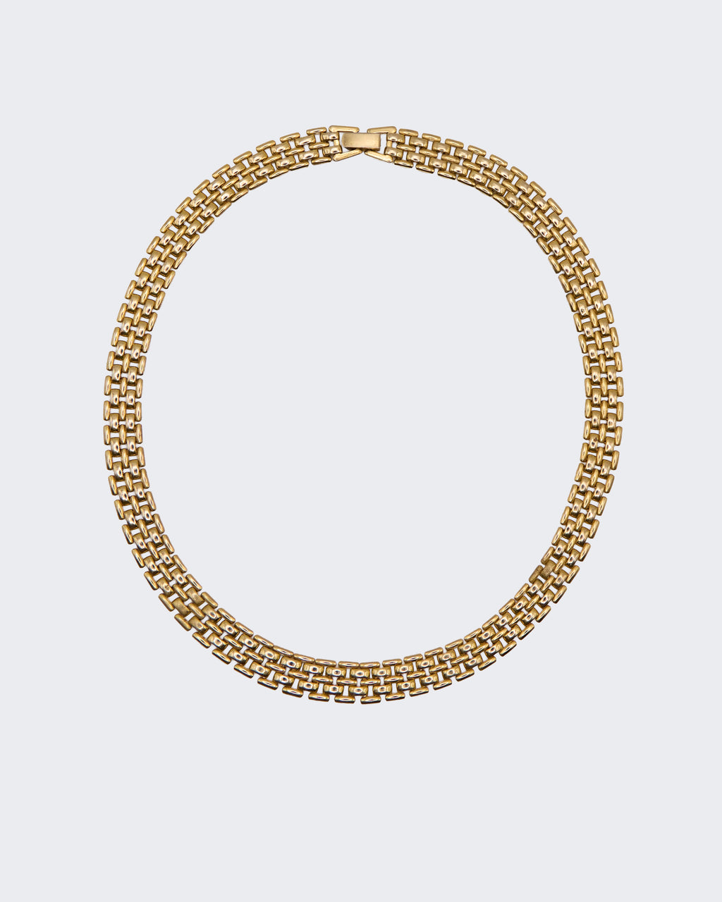 Collier vintage en chaîne tressée plaquée or – Design élégant à plusieurs rangs